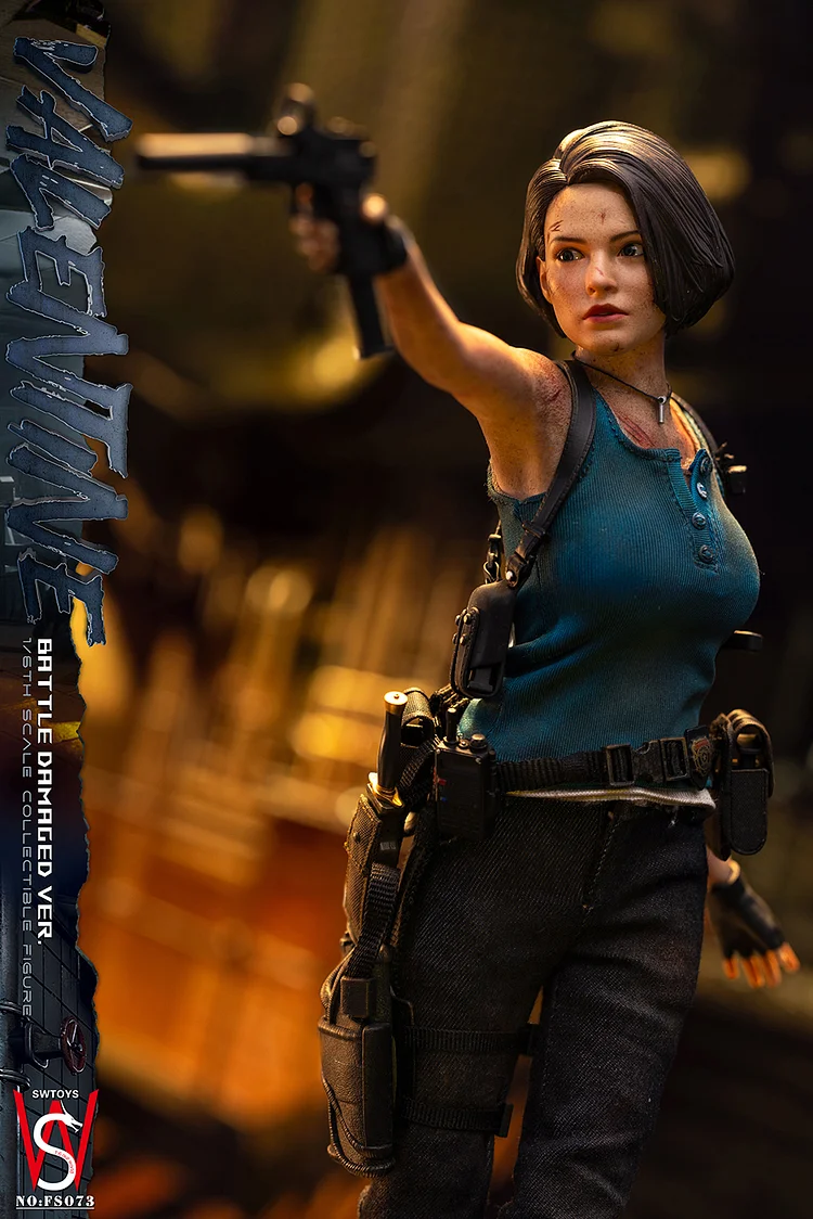 Resident Evil-Valentine Jill FS073 1/6 Battle Damaged Action Figure, Soldier, SWTOYS STUDIO, Pre-sale-KWII-GK