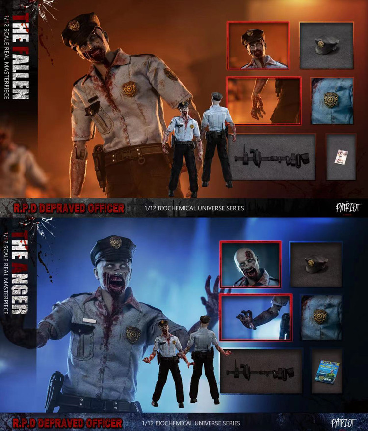 Resident Evil 1/12 Raccoon City R.P.D. Policeman Fallen & Anger Action Figure -Patriot studio