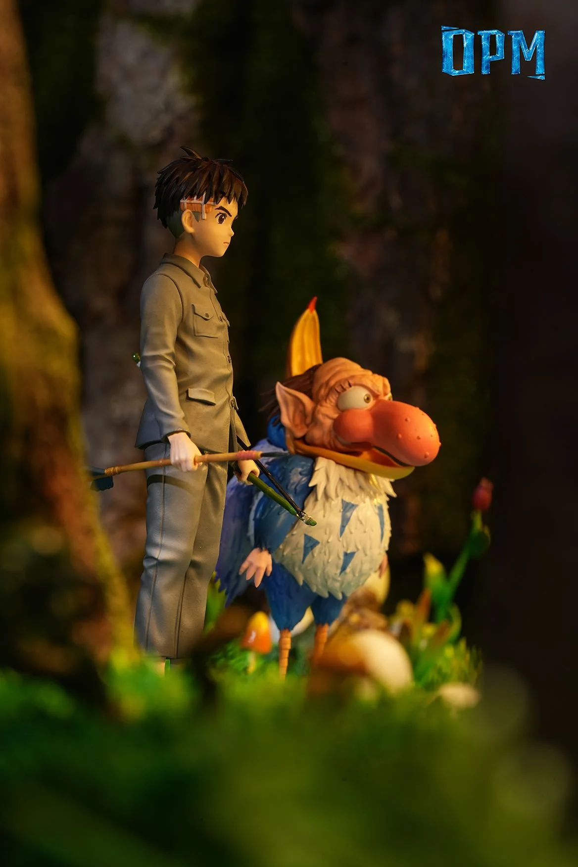 Miyazaki Hayao Desktop Series 008-The Boy and the Heron with LED Statue(GK) -OPM Studio 