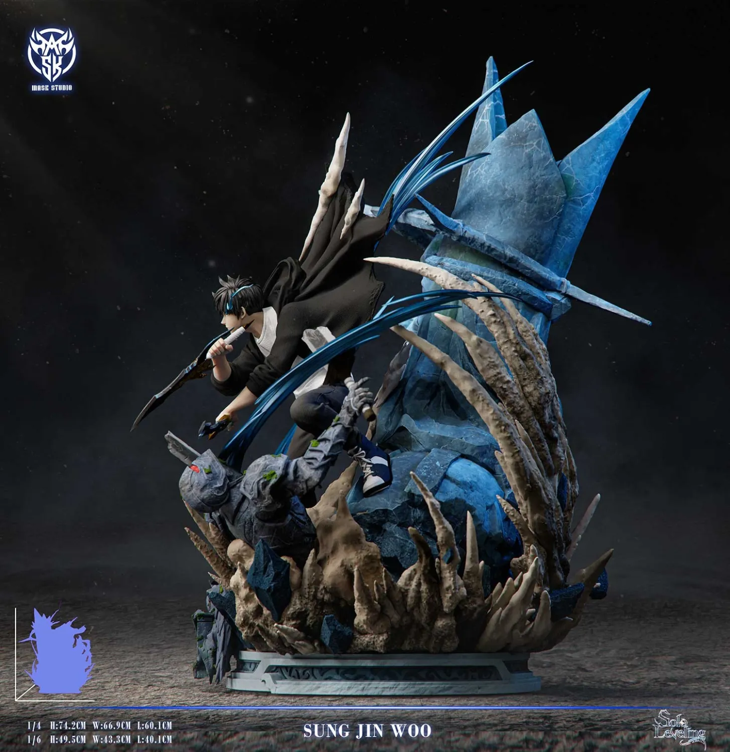 Mask Studio - Sung Jin Woo VS Statue of God Solo Leveling Statue