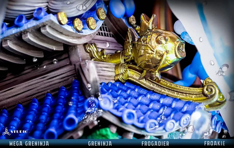 666 Studio - Pokemon Mega Greninja Water Shuriken All Out Statue