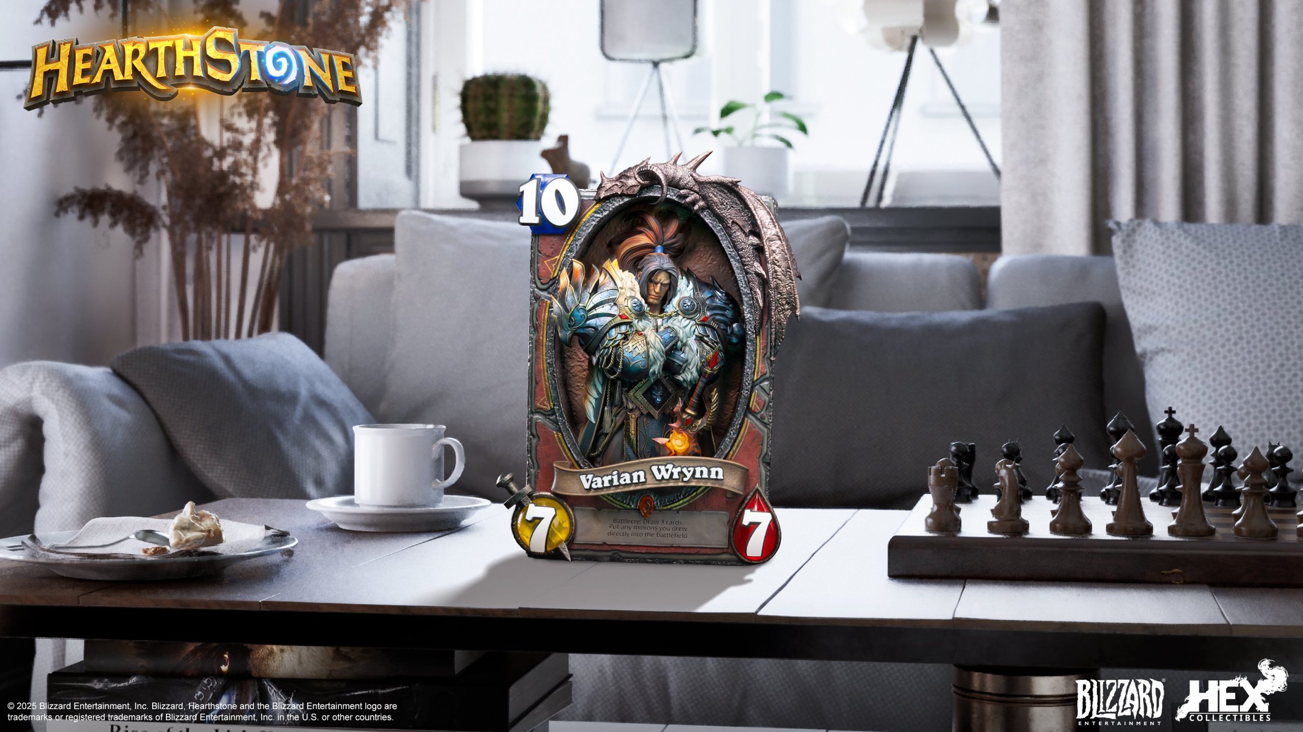 Hearthstone Varian Wrynn Legendary Card Art Statue HEXFRAME02 (Licensed)Statue(GK) -HEX Collectibles & Blizzard Entertainment -KWII-GK