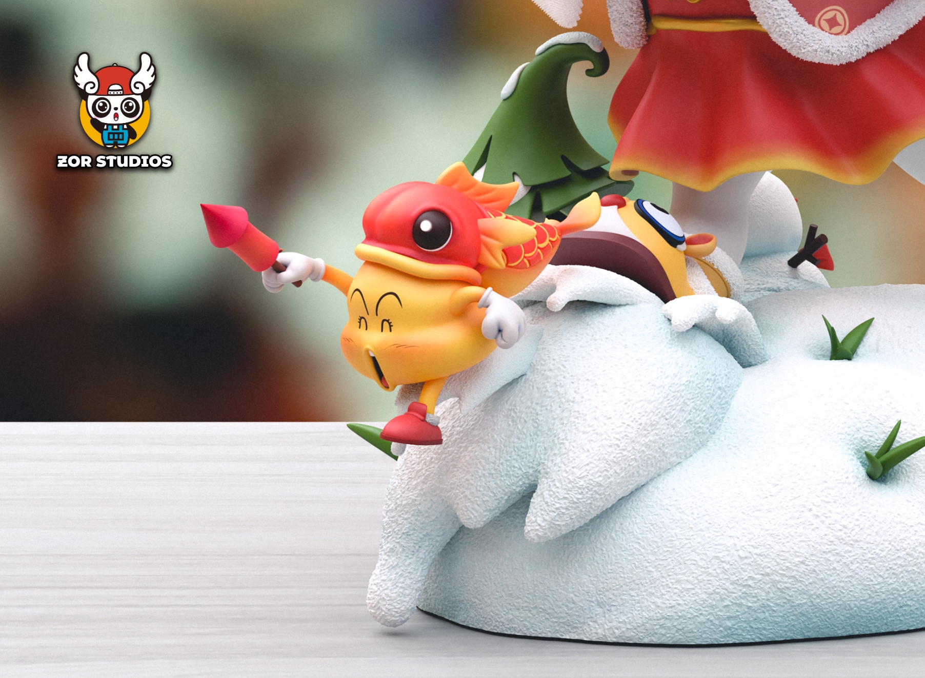 Pre-sale ZOR New Year Arale 2025 Dragon Ball GK Limited Edition Figure Size Scene height, width and depth are 23*21*17cm (GK)-KWII-GK