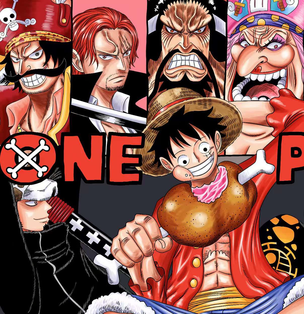 In stock The King and the Right Hand Pirate King Luffy Zoro Red Hair Kaido Big Mom Law Decorative Painting Frame size 50×40cm-KWII-GK