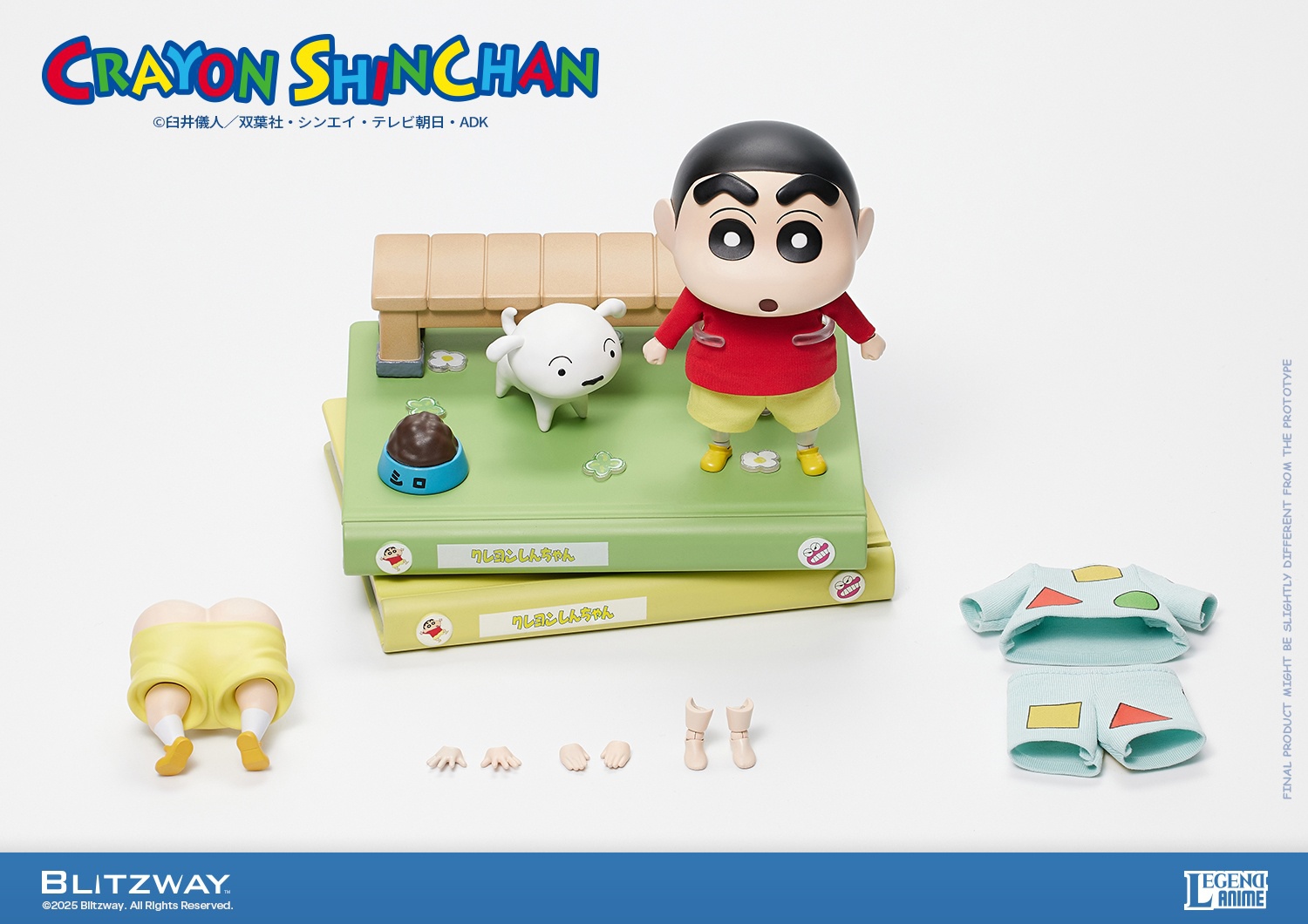 Pre-sale Crayon Shin-chan (Standard Ver.) Standard Edition Dimensions (mm*) W 150 x D 120 x H 137 (including base) Weight* (GK) 300g ( only) 500g (including packaging) / 11kg (including box).  Crayon Shin-chan (DX Ver.) Deluxe Edition D-KWII-GK