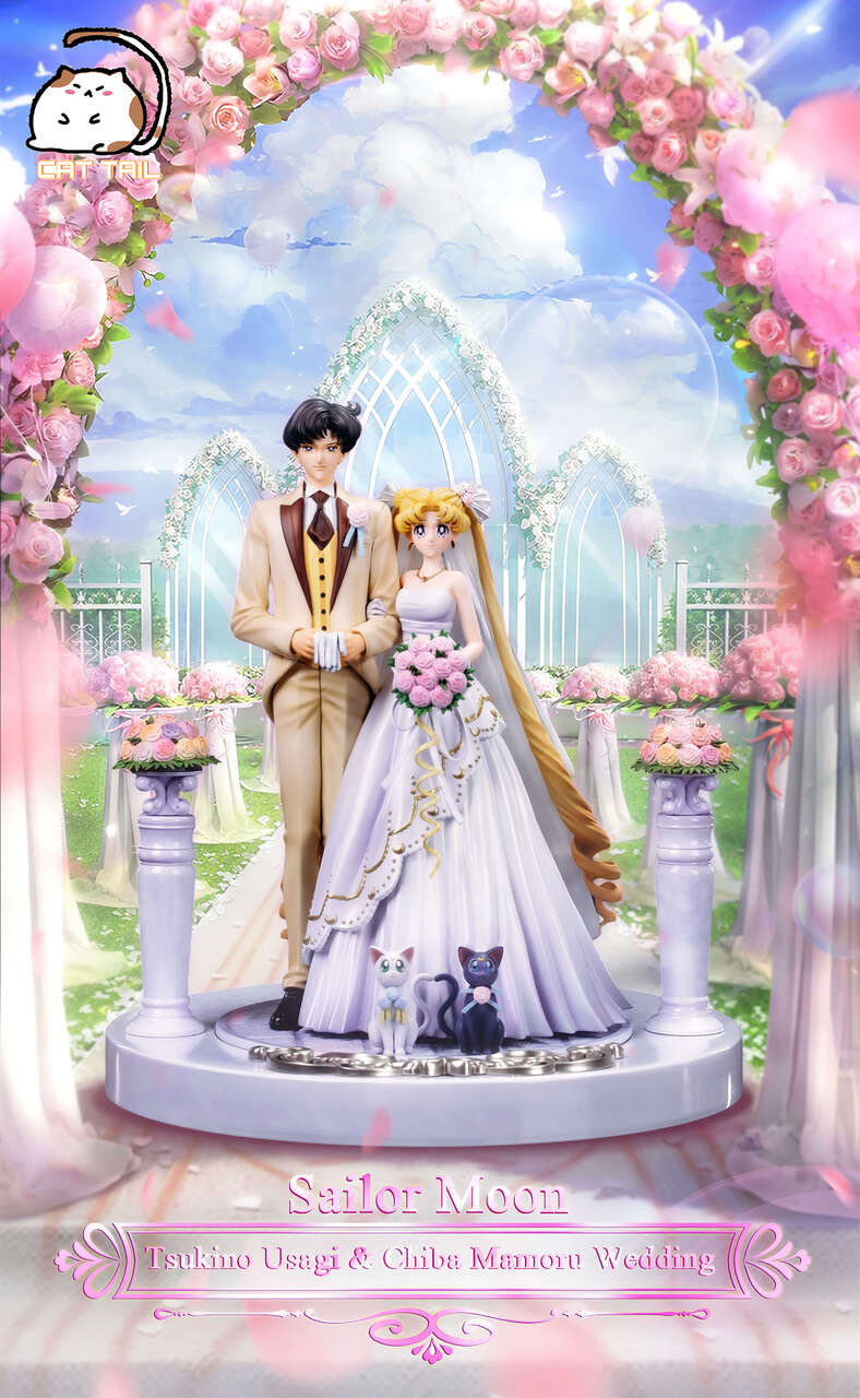 Sailor Moon Wedding Couple Series Tsukino Usagi & Mamoru Chibas Wedding Statue (GK) -CAT TAIL Studio