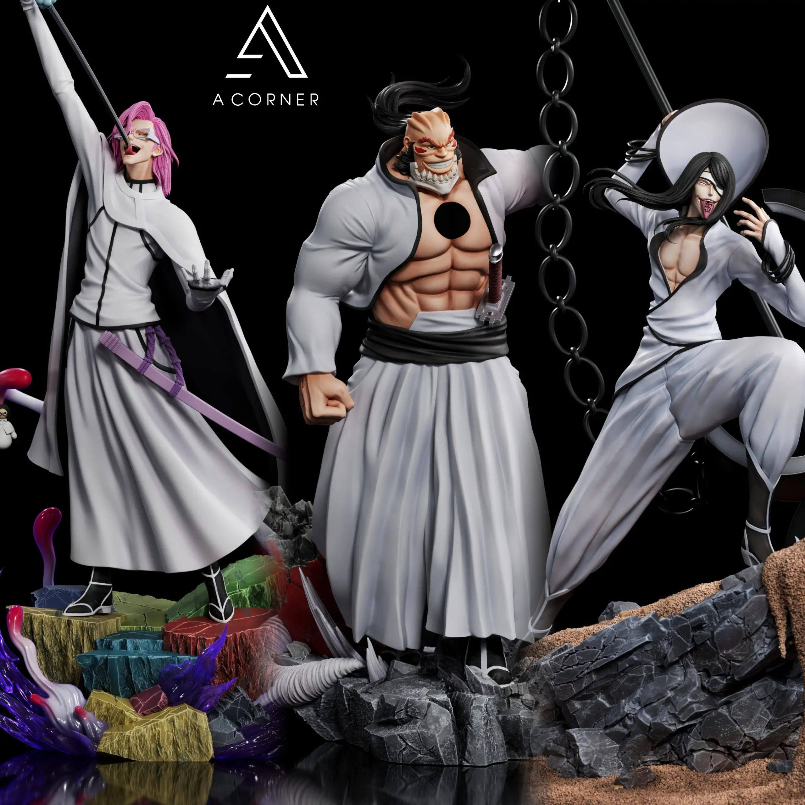 A Corner Studio - Bleach Espada Series No.5 x No.8 x No.0  Statue
