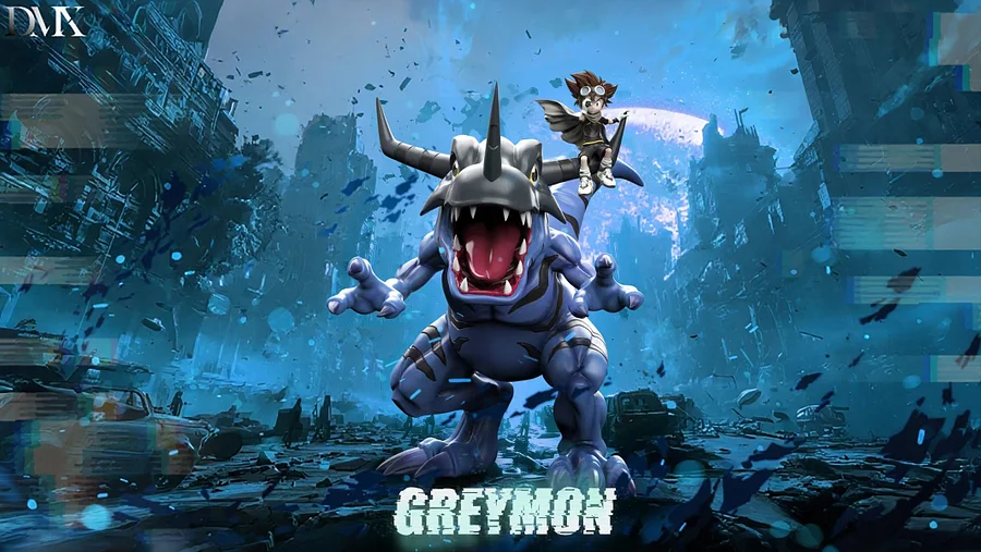 Digimon Generation 1 Riding Posture Series #4 Greymon & Yagami Taichi Statue(GK)-DMX Studio