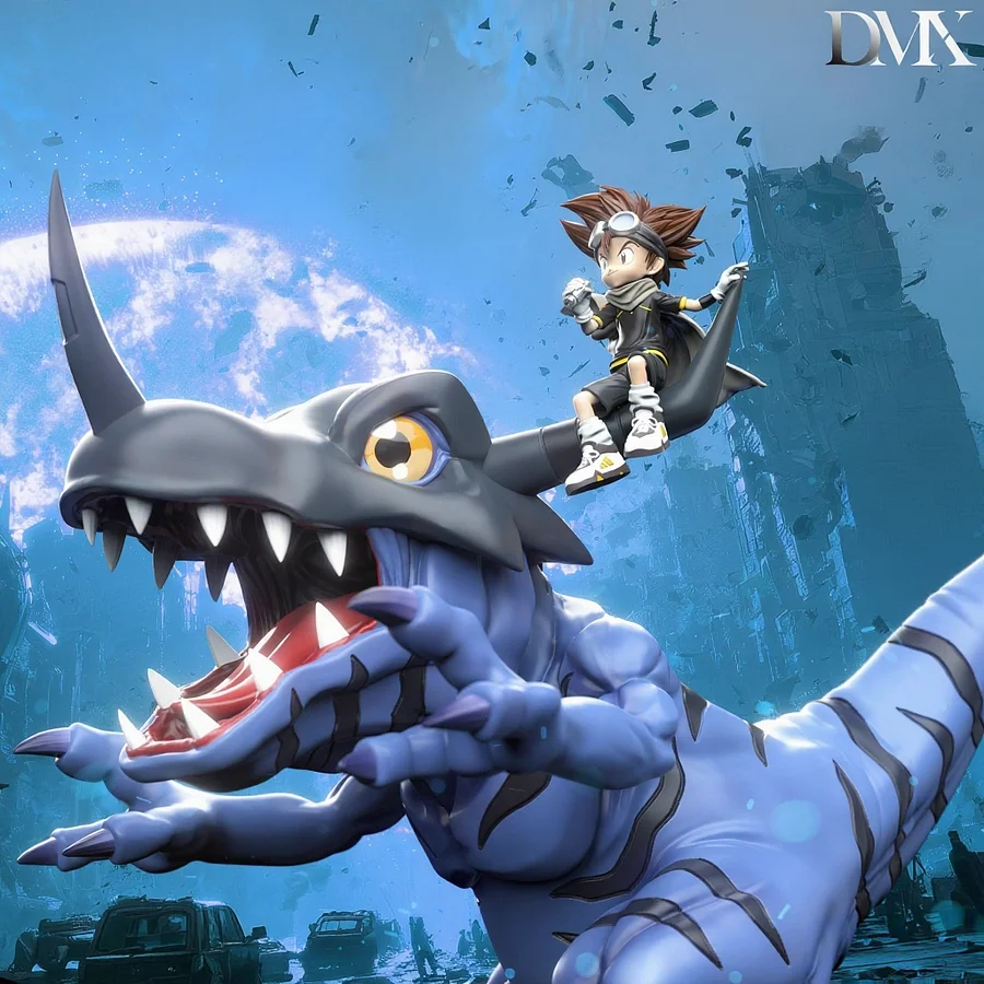 Digimon Generation 1 Riding Posture Series #4 Greymon & Yagami Taichi Statue(GK)-DMX Studio