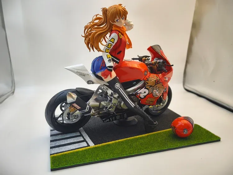 Neon Genesis Evangelion-Asuka Langley & Rei Ayanami 1/6 Motorcycle GK Statue (Licensed)-Dragon Stone Studio Pre-Order-KWII-GK