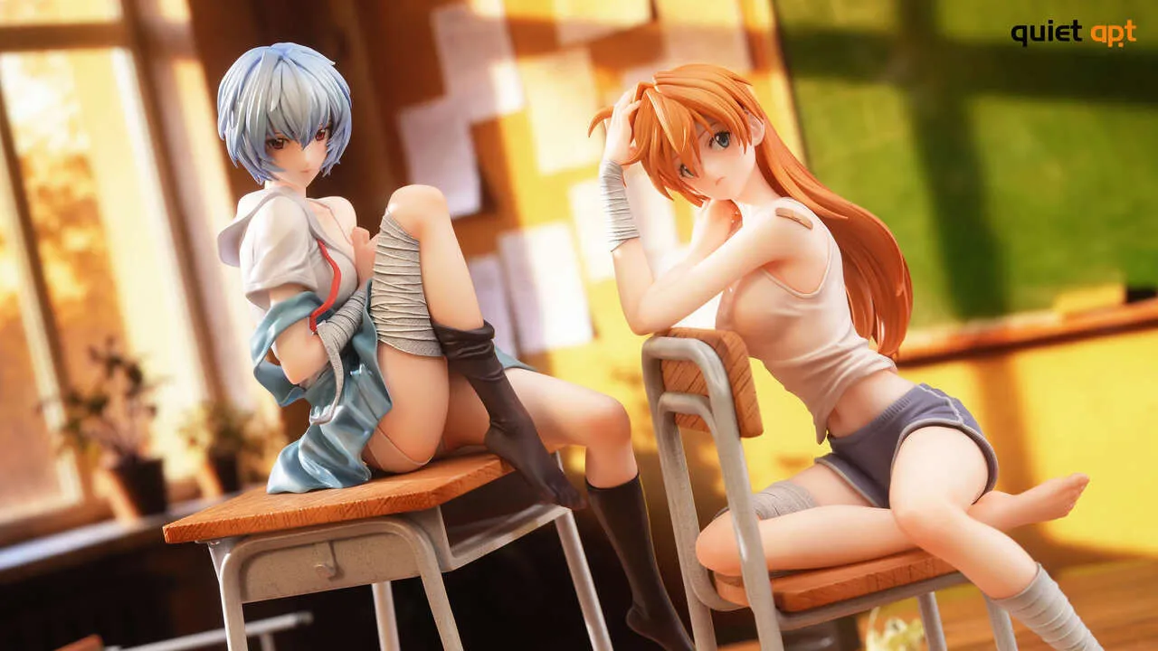 QuietArt Studio - Desktop Series Ayanami Rei X Asuka Langley Soryu Eva Statue 