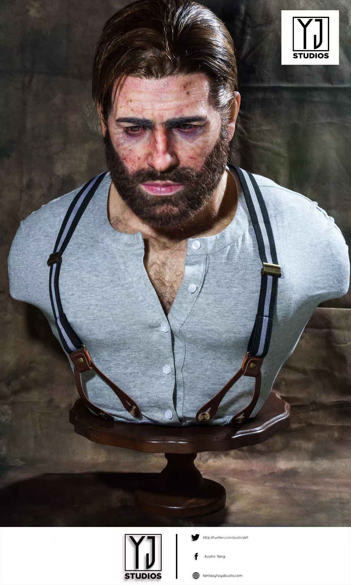 YJ Studio Sick Version Arthur Morgan 1/1 Bust Red Dead Redemption