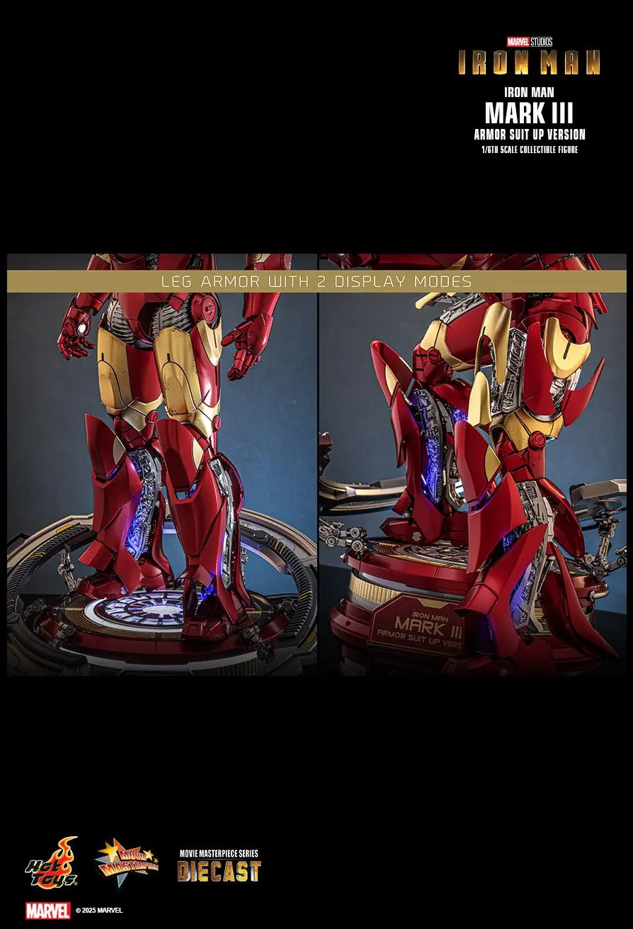 Hottoys - Iron Man Mark III (Armor Suit Up Version) 1/6th scale Collectible Figure MMS825D72 (Licensed)  Action Figure