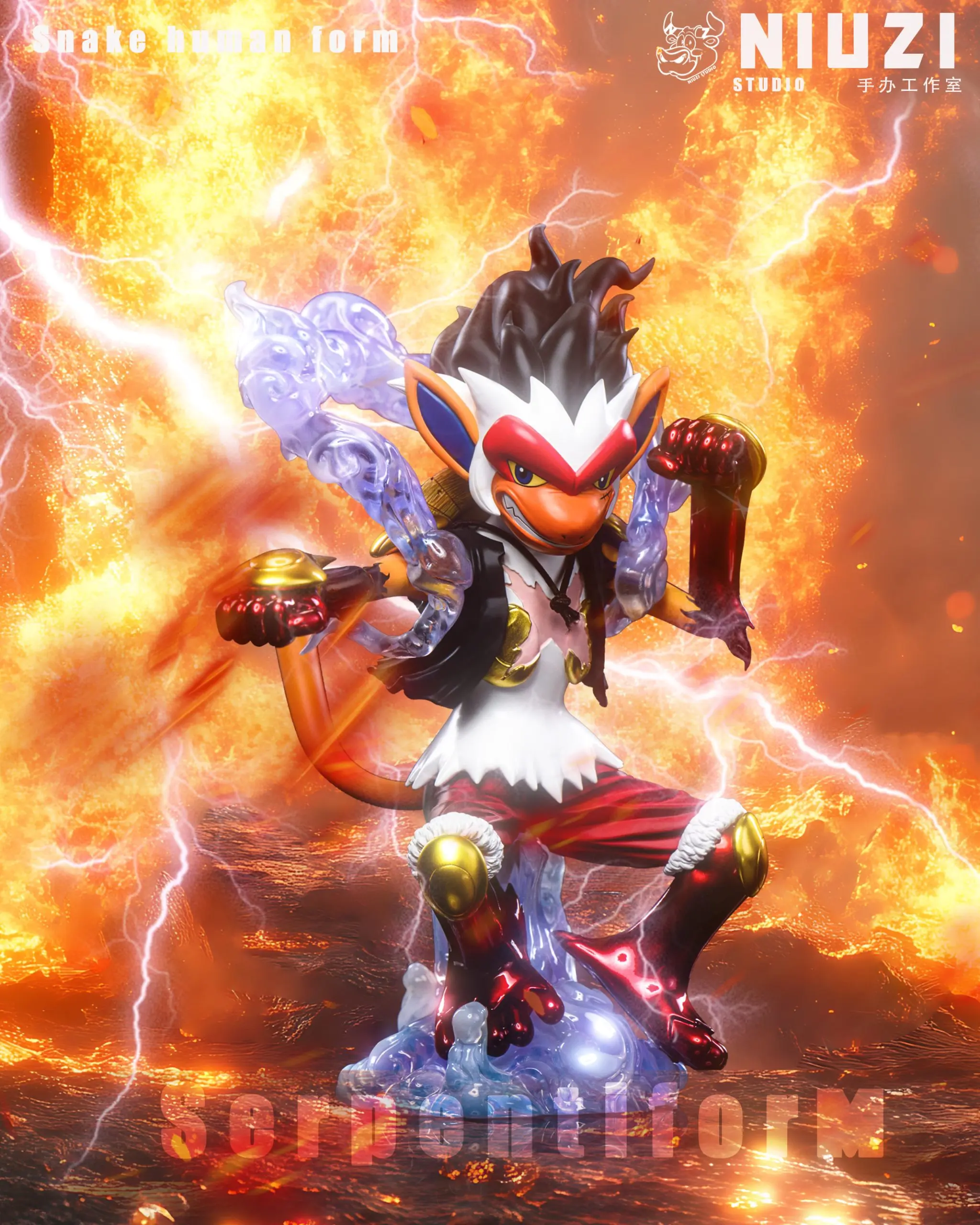 NIUZI Studio - Pokemon Infernape Cosplay Gear Fourth Luffy Statue(GK)