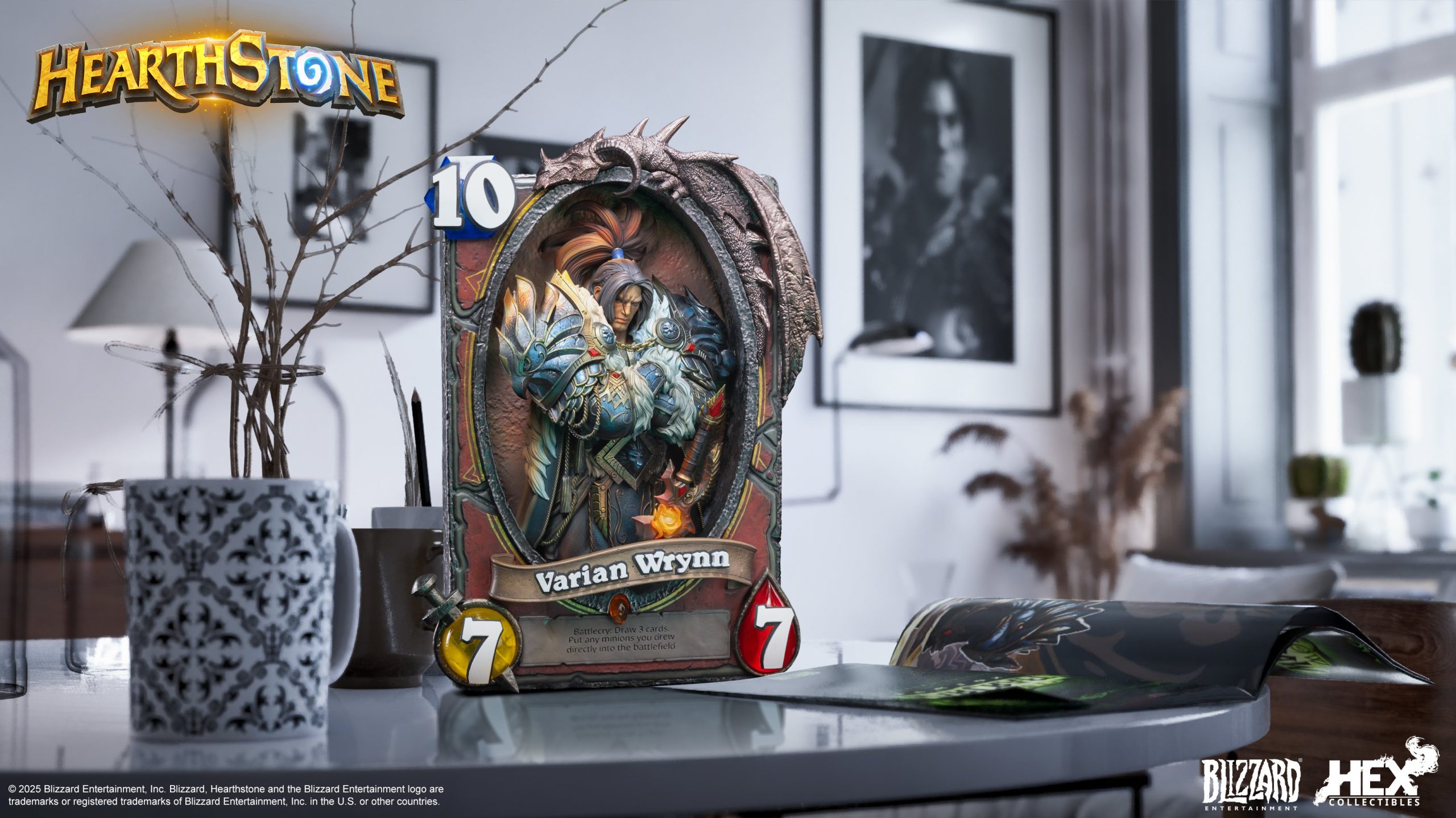 Hearthstone Varian Wrynn Legendary Card Art Statue HEXFRAME02 (Licensed)Statue(GK) -HEX Collectibles & Blizzard Entertainment -KWII-GK