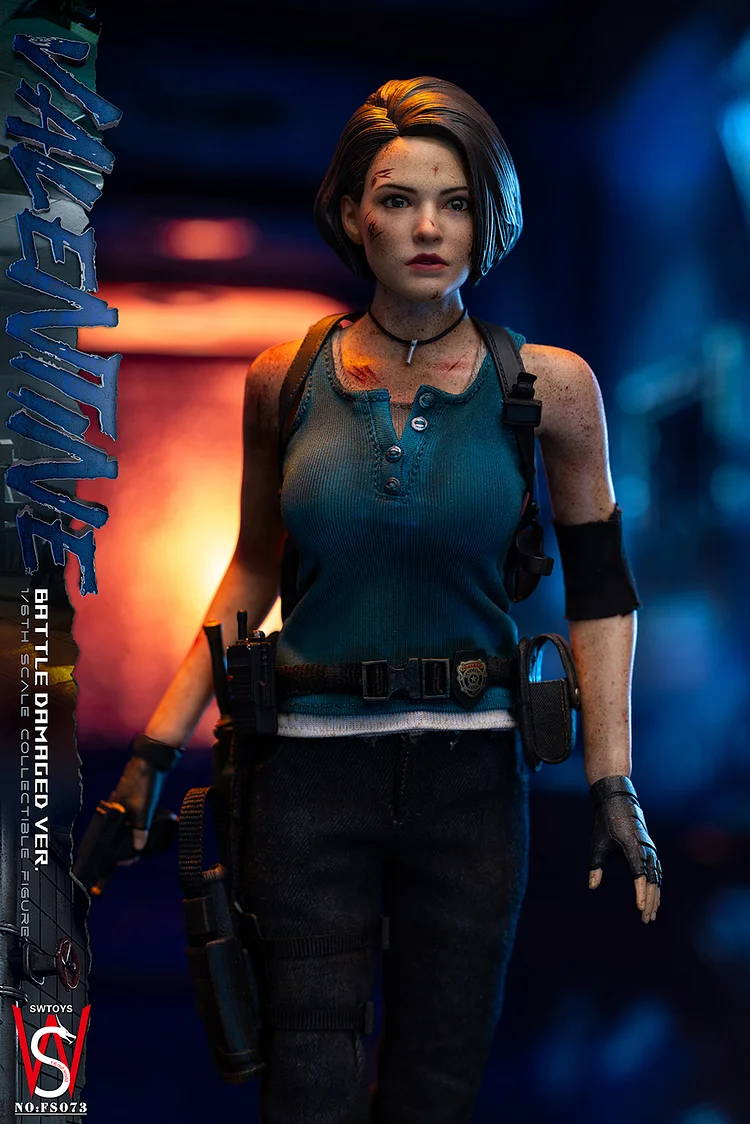 Resident Evil-Valentine Jill FS073 1/6 Battle Damaged Action Figure, Soldier, SWTOYS STUDIO, Pre-sale-KWII-GK
