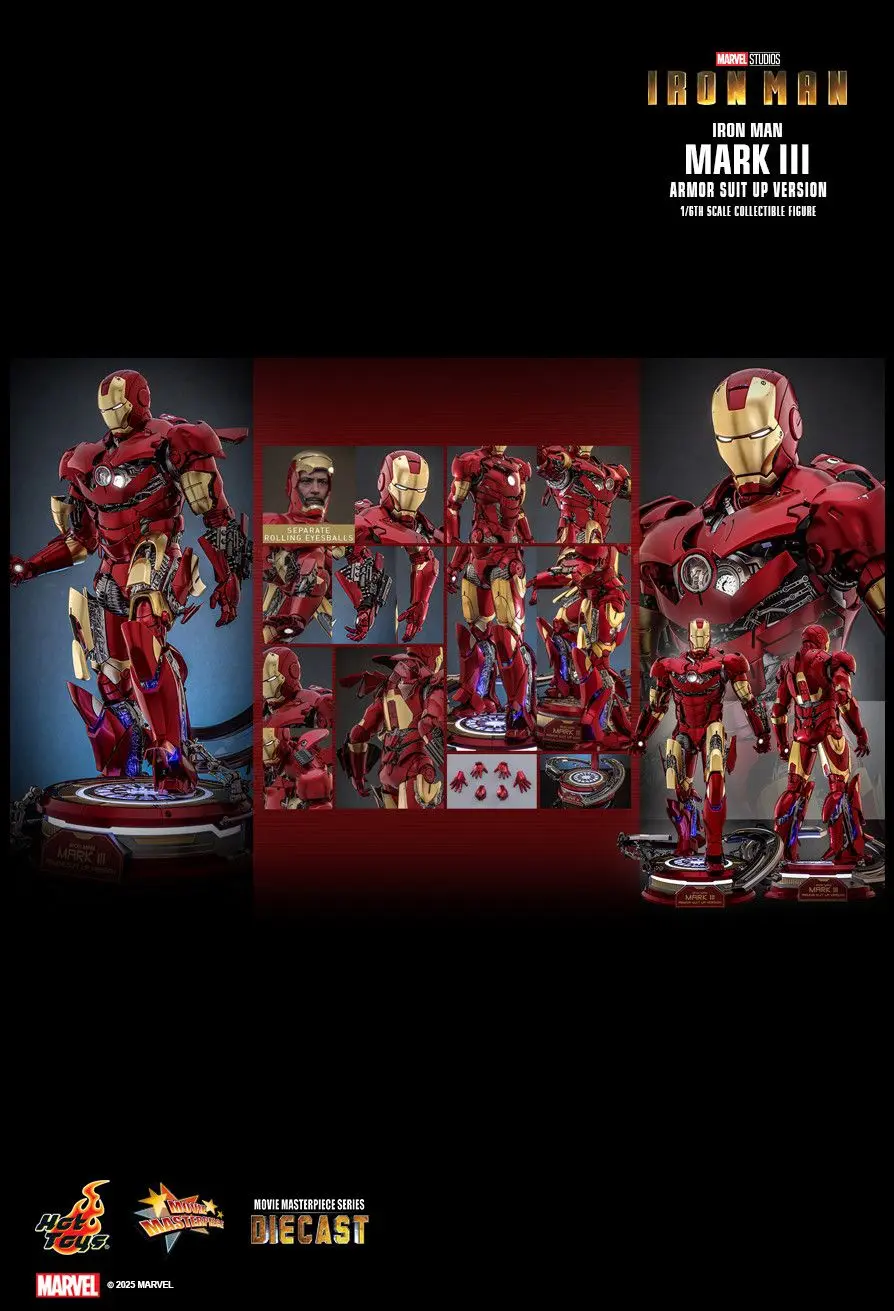 Hottoys - Iron Man Mark III (Armor Suit Up Version) 1/6th scale Collectible Figure MMS825D72 (Licensed)  Action Figure