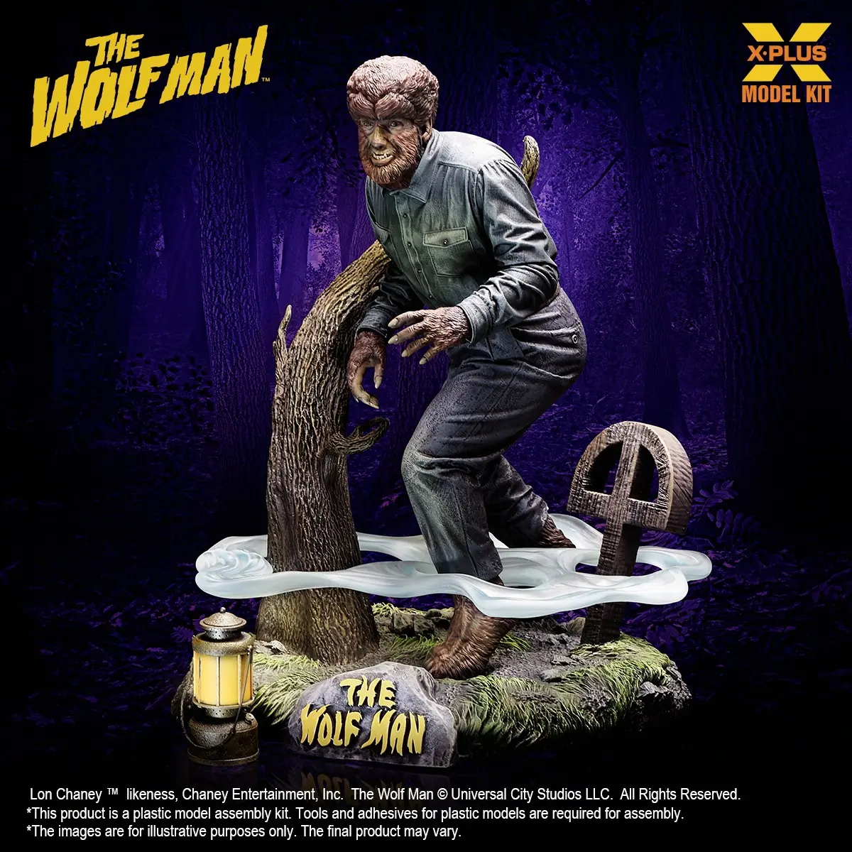 X-PLUS PLEX Studio - 1/8 Scale Lon Chaney Jr. as Wolf Man Plastic Model Kit 411-200150CP (Licensed)Statue(GK)
