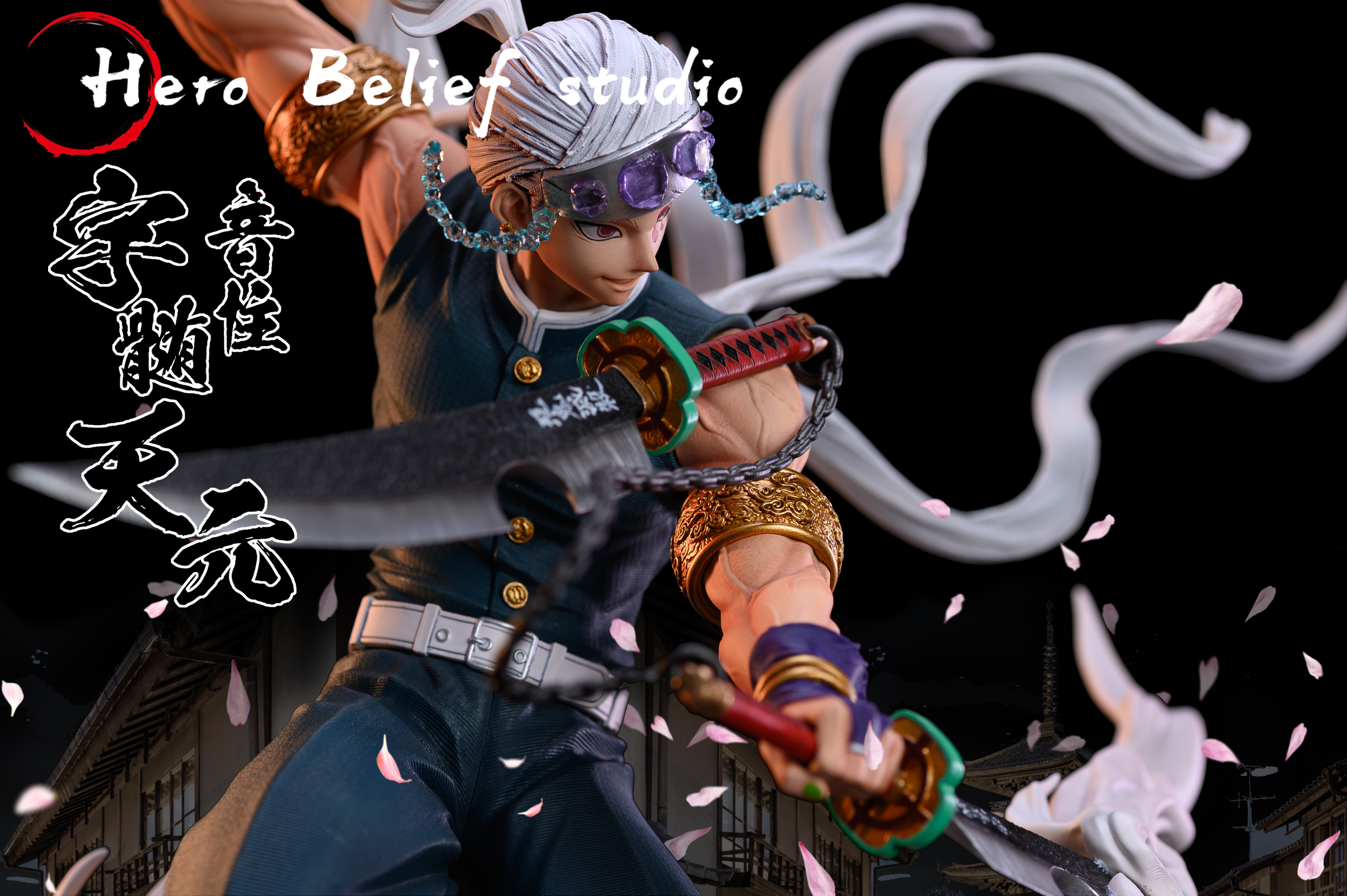 In stock-Demon Slayer: Kimetsu no Yaiba-Sound Hashira Uzui Tengen 1/6 Scale Statue (GK) Figure-Hero Belief Studios-KWII-GK