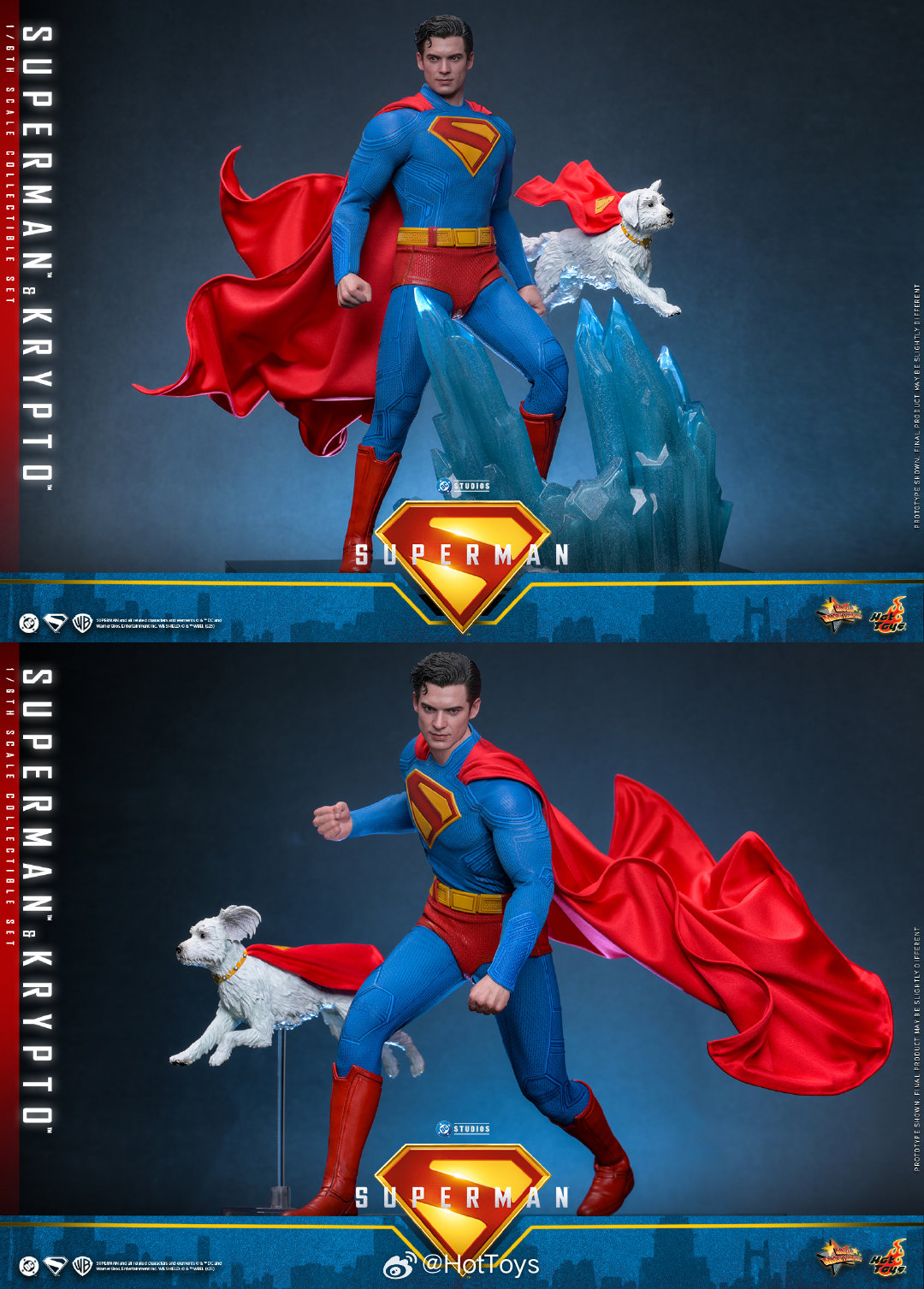 Superman & Krypto 1/6th scale Collectible Set MMS812 (Licensed) Statue(GK)-Hottoys