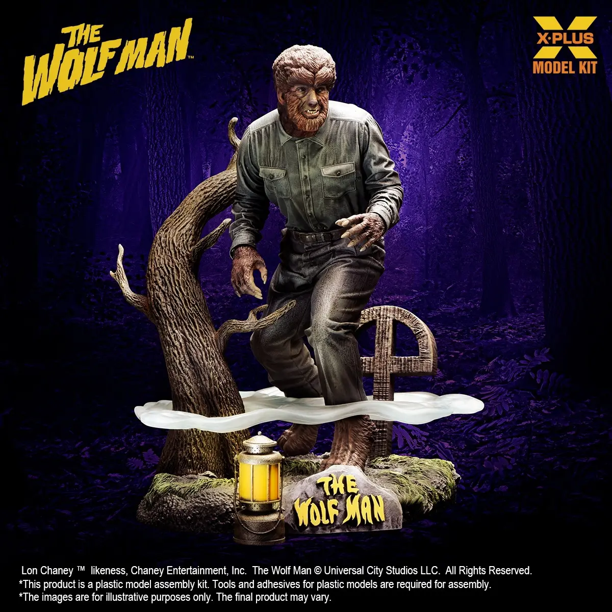 X-PLUS PLEX Studio - 1/8 Scale Lon Chaney Jr. as Wolf Man Plastic Model Kit 411-200150CP (Licensed)Statue(GK)