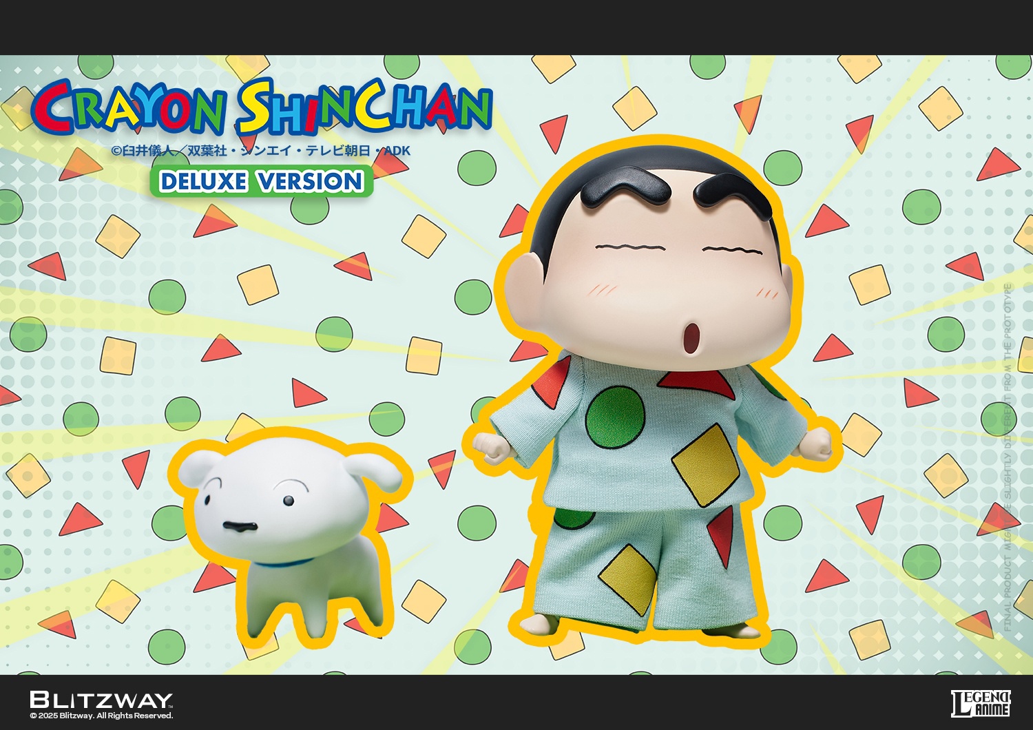 Pre-sale Crayon Shin-chan (Standard Ver.) Standard Edition Dimensions (mm*) W 150 x D 120 x H 137 (including base) Weight* (GK) 300g ( only) 500g (including packaging) / 11kg (including box).  Crayon Shin-chan (DX Ver.) Deluxe Edition D-KWII-GK