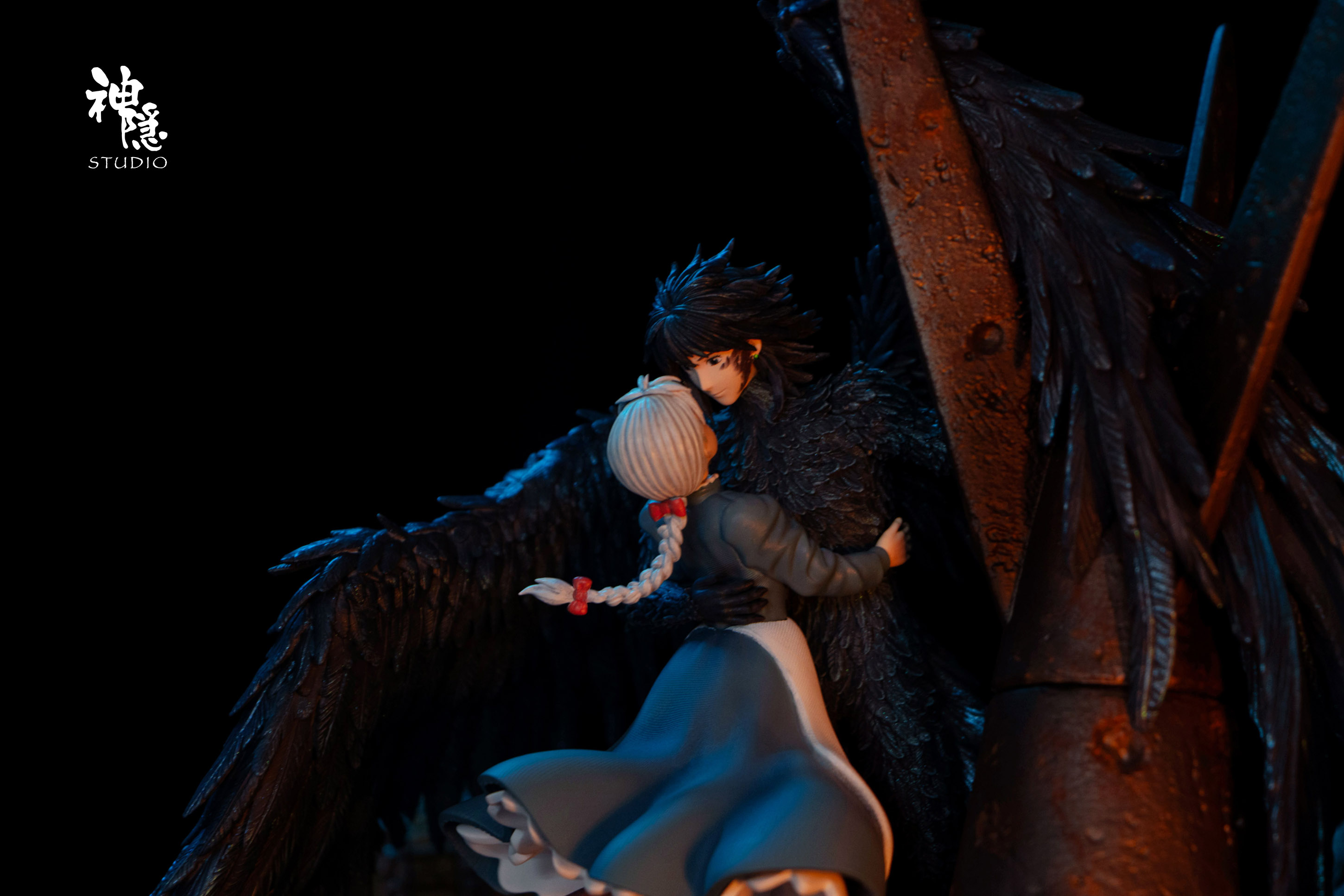 Howl's Moving Castle Silhouette Moments Series Howl & Sophie Embrace Amidst the Flames Statue(GK) -Shen Yin Studio-KWII-GK