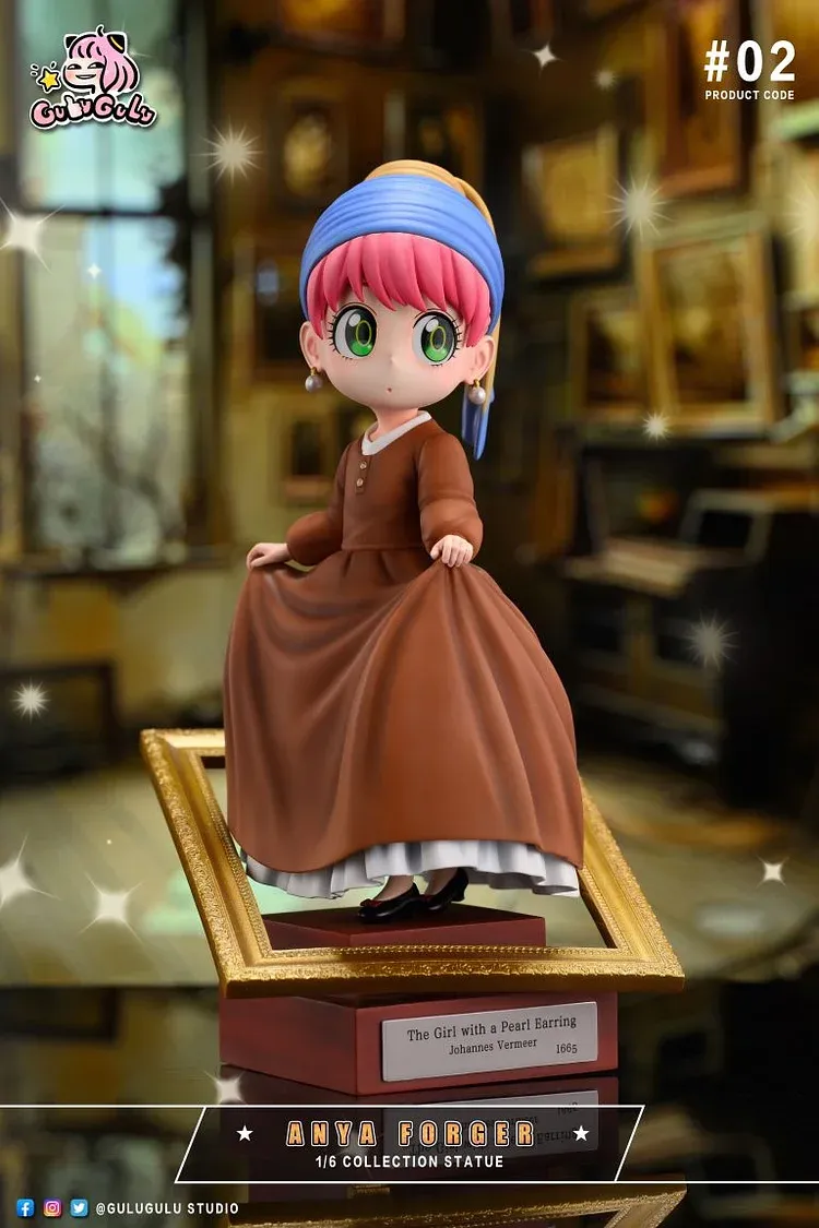 In stock-SPY×FAMILY Girl with a Pearl Earring Anya Forger Statue GK -GULUGULU Studio