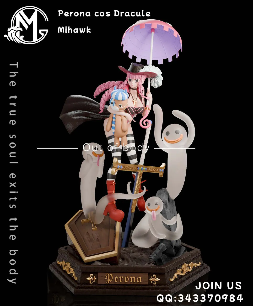 In stock- One Piece Perona cos Dracule Mihawk 1/6 Statue(GK) (Adult 18+) - GM STUDIO