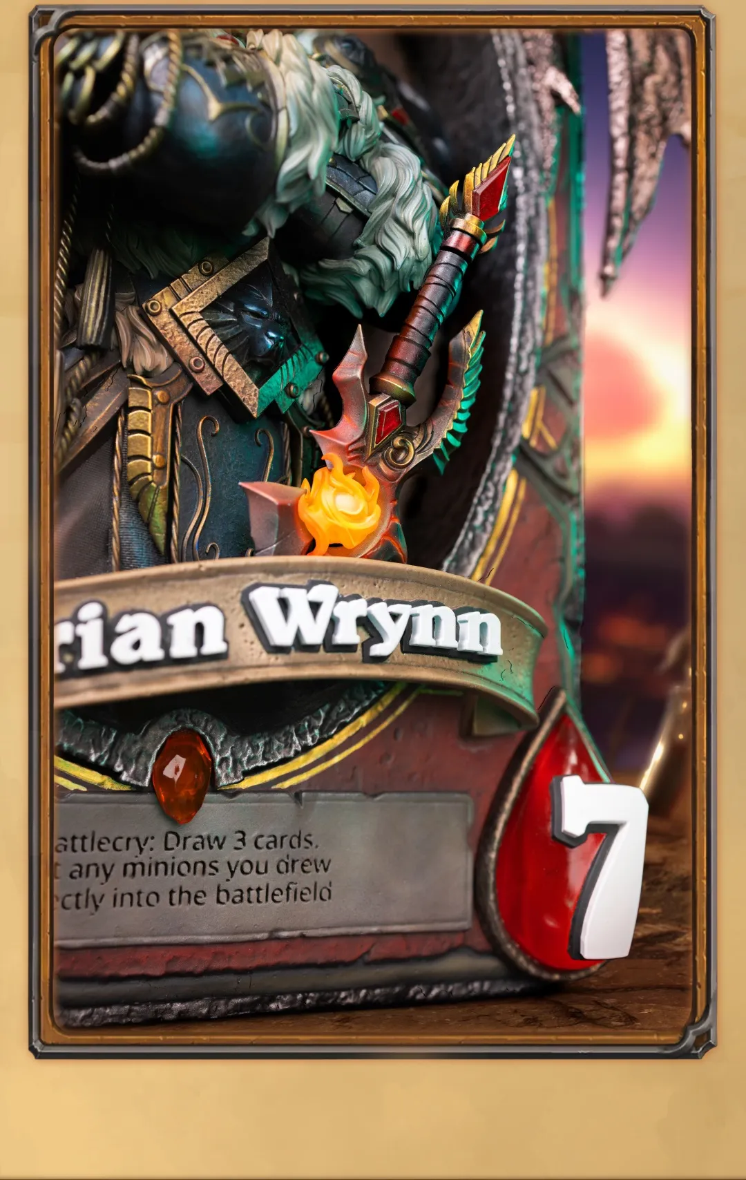 HEARTHSTONE VARIAN WRYNN LEGENDARY CARD ART STATUE HEXFRAME02 (LICENSED) Statue(GK) - HEX COLLECTIBLES & BLIZZARD ENTERTAINMENT-KWII-GK