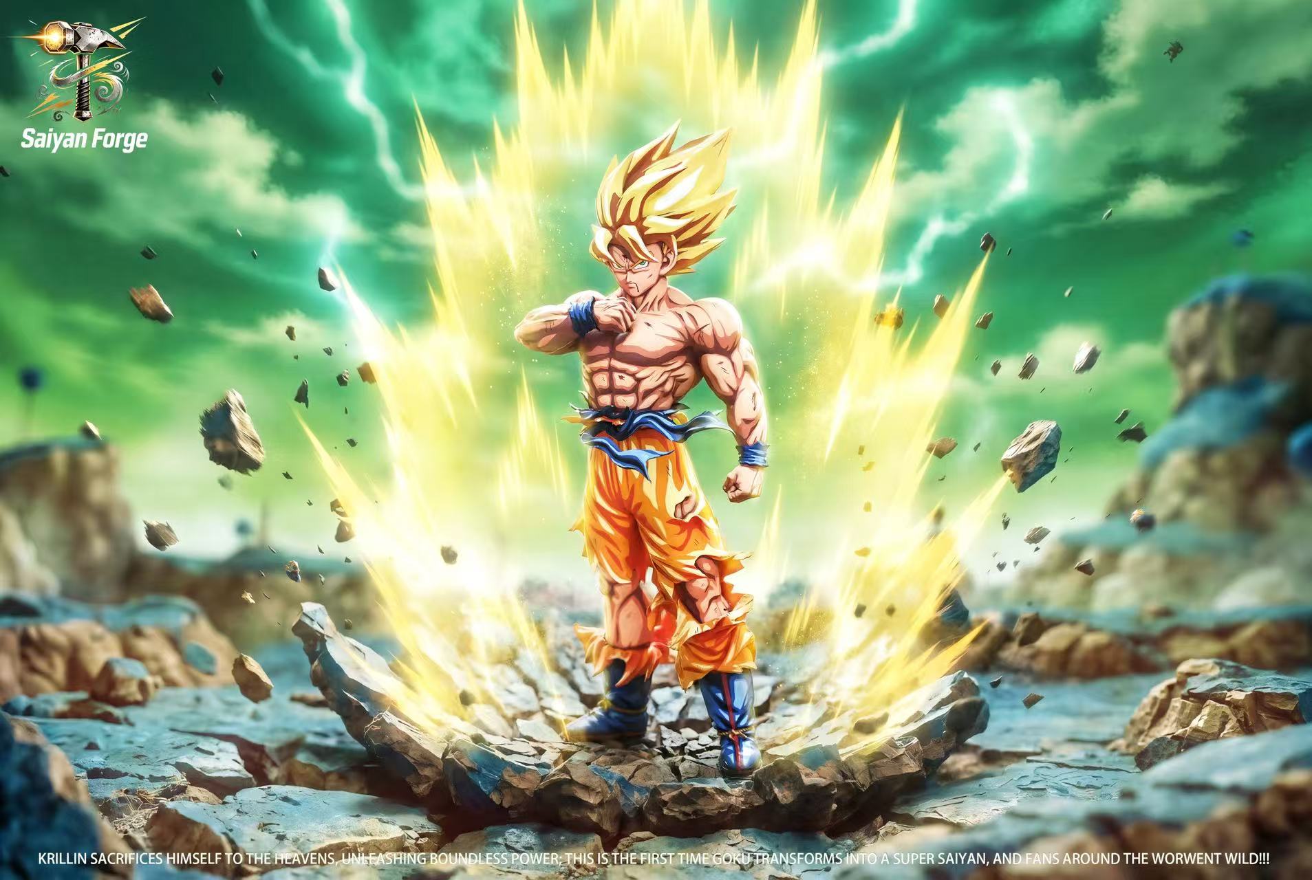SaniyahForge Studio Super Saiyan Son Goku Battle Damaged Repaint Version Dragon Ball