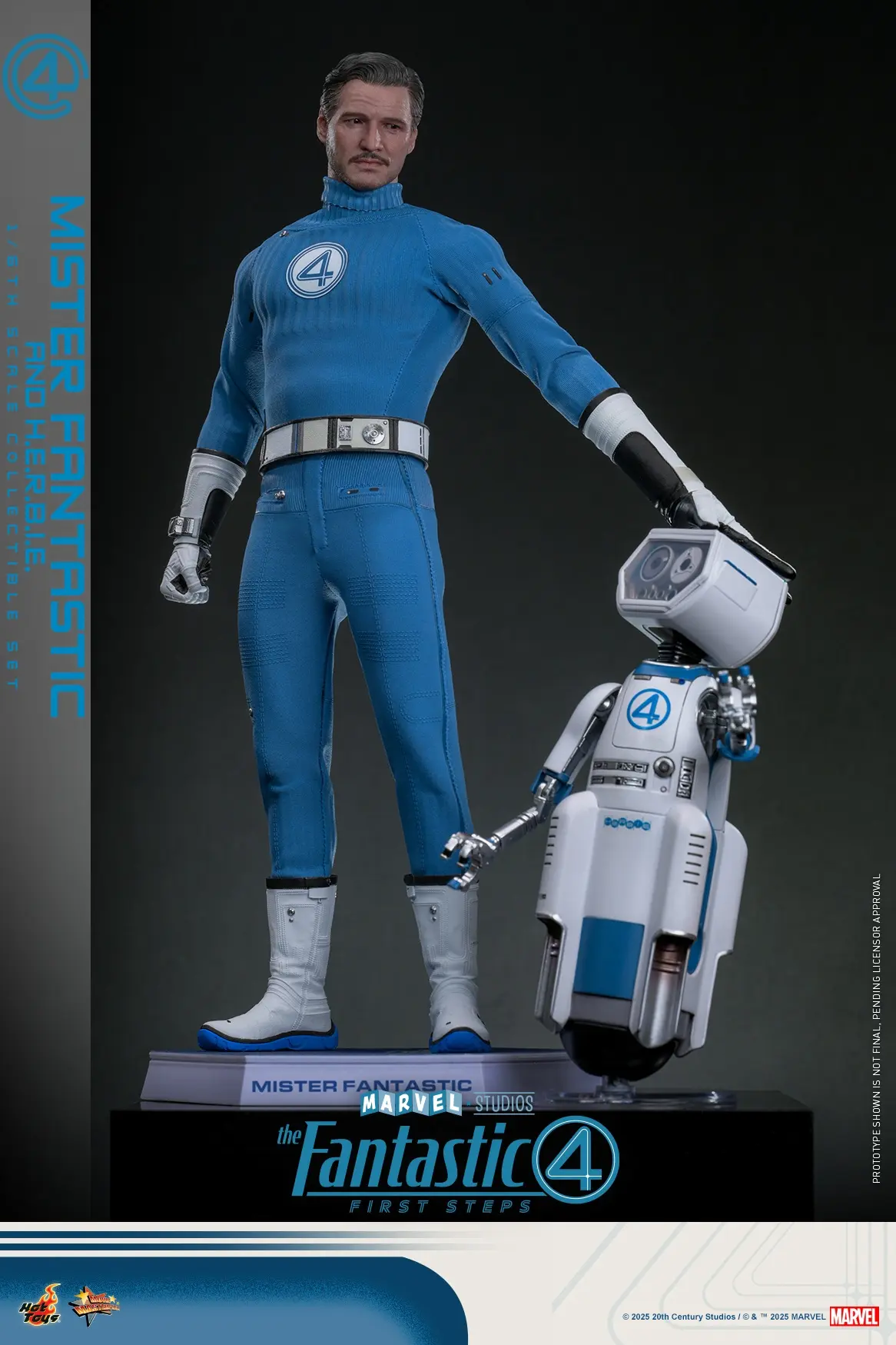 Hottoys - The Fantastic Four: First Steps Mister Fantastic and H.E.R.B.I.E. 1/6th scale Collectible Figure Set MMS821 MMS822 (Licensed) Statue(GK)
