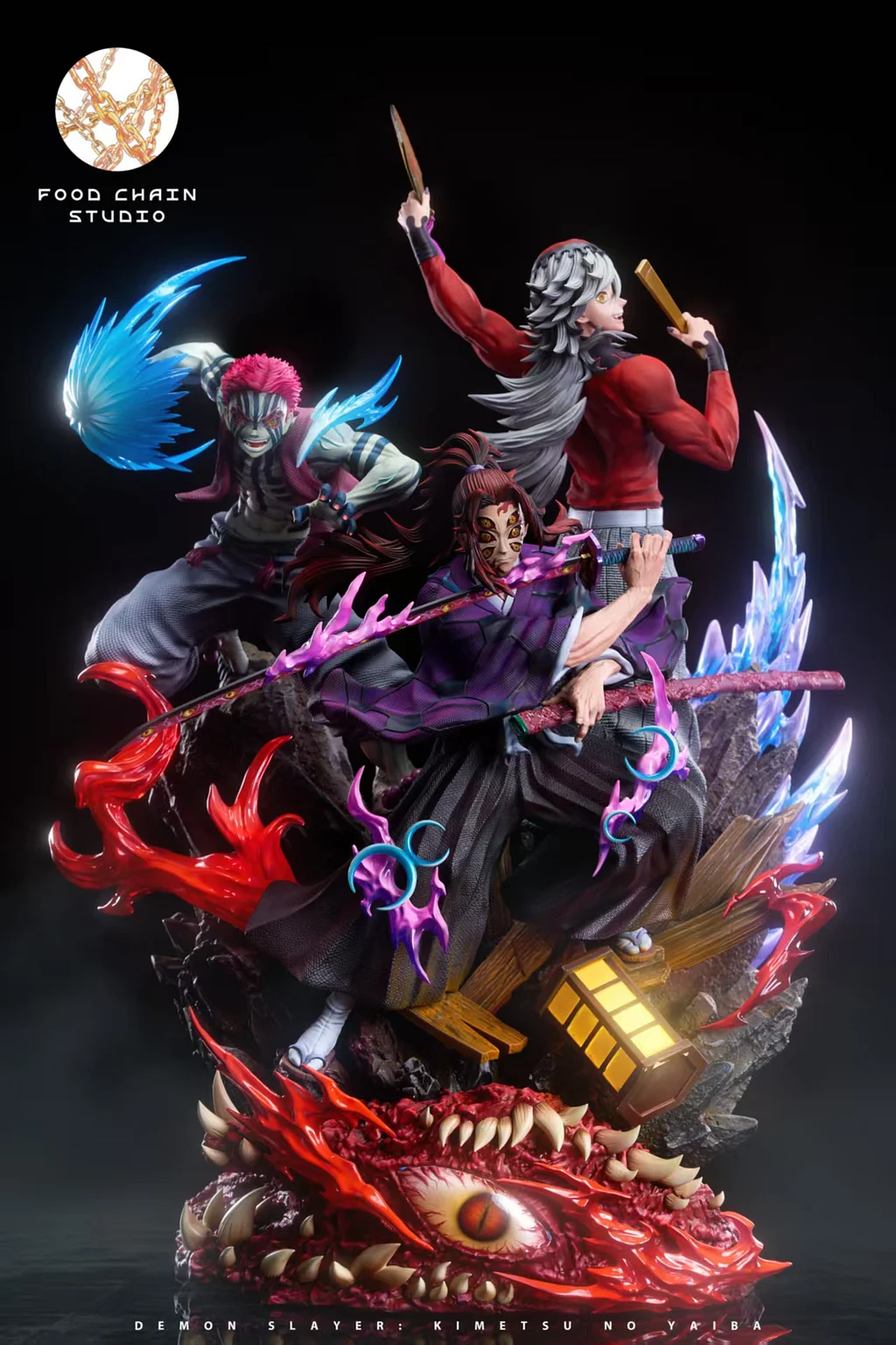 Food Chain Studio - Upper Moon Assembles in Infinity Castle Kokushibo X Akaza X Doma Demon Sla Statue