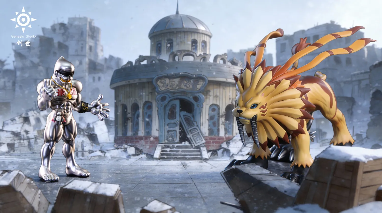 Genesis Studio - Metal Etemon Digimon Statue