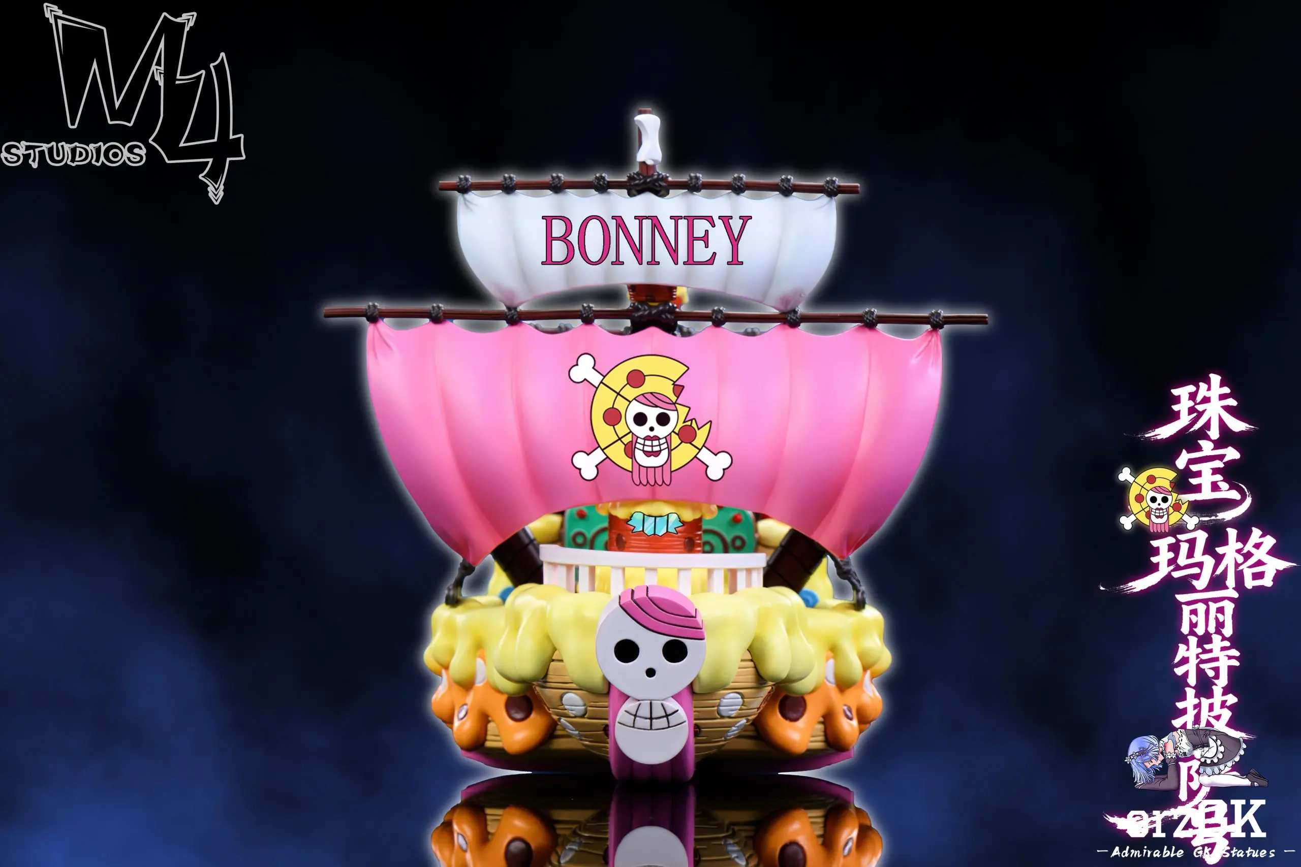 M4 Studio - Bonney Pirate Ship Jewelry Margherita Pizza One Piece Statue 