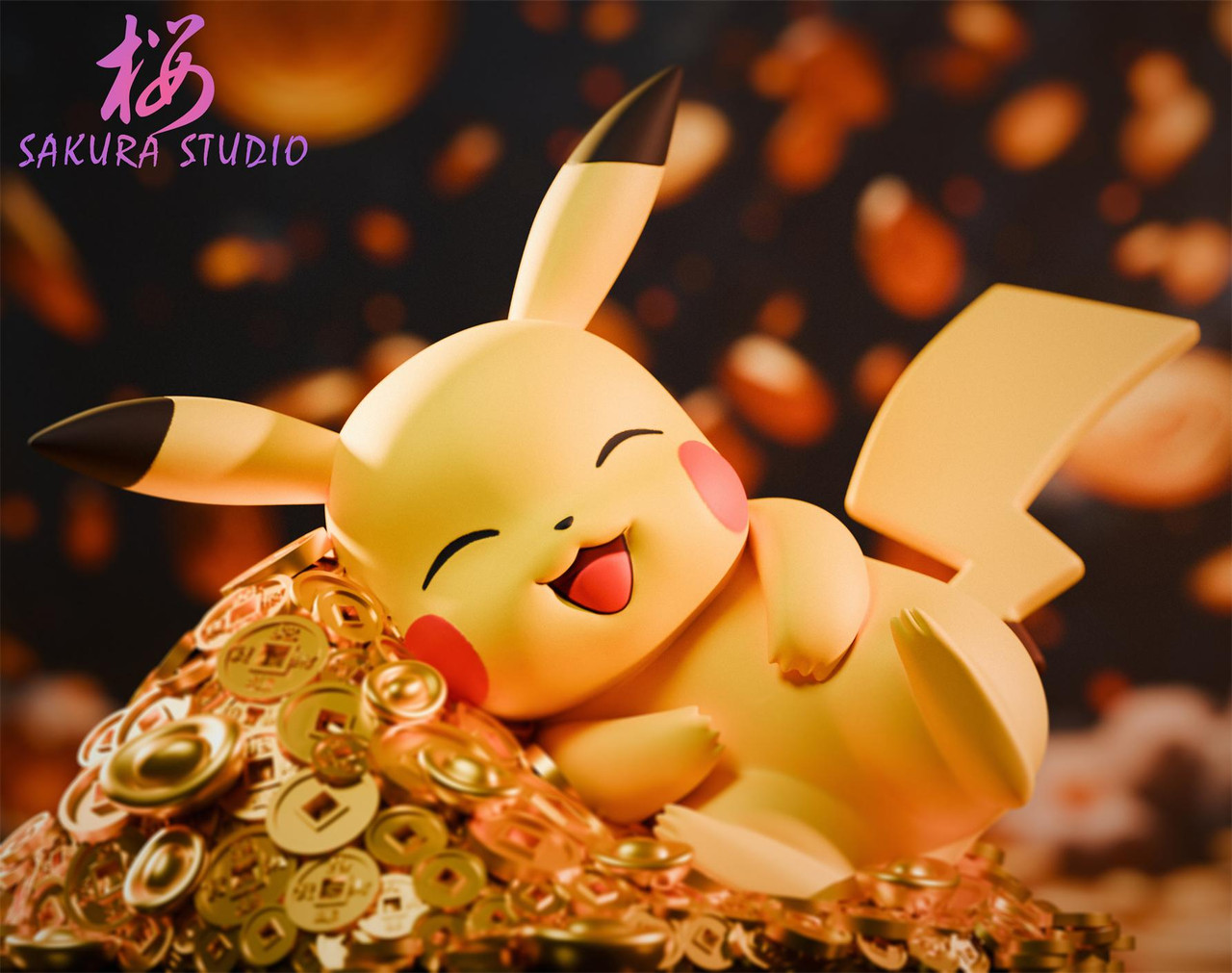 Pokemon Lying down Pikachu Statue(GK) -SAKURA Studio