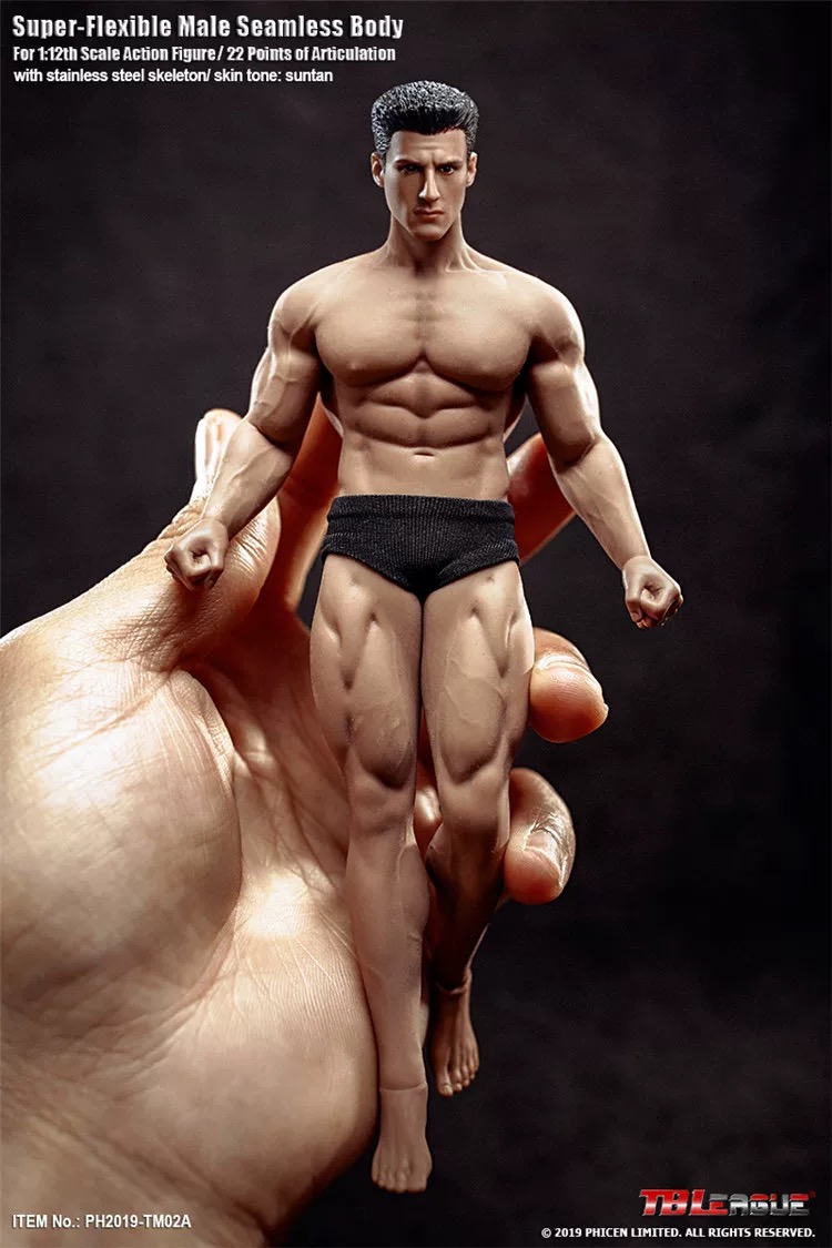 TBLeague TM01A TM02A plastic-coated muscular male figure with head sculpture