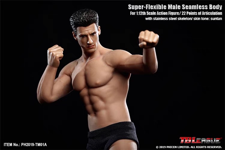 TBLeague TM01A TM02A plastic-coated muscular male figure with head sculpture