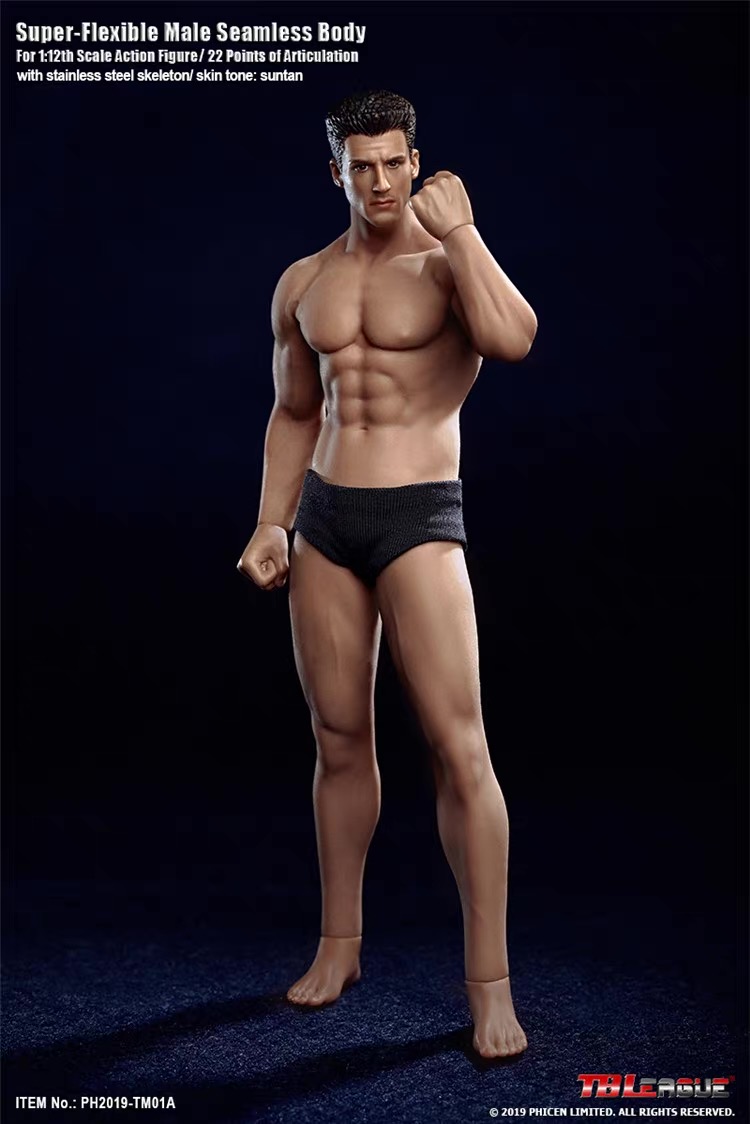 TBLeague TM01A TM02A plastic-coated muscular male figure with head sculpture