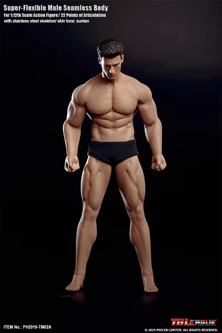 TBLeague TM01A TM02A plastic-coated muscular male figure with head sculpture