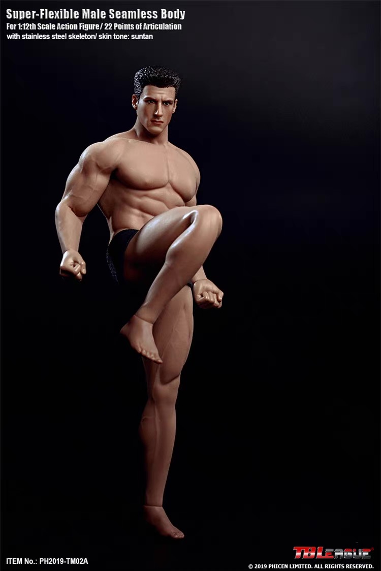 TBLeague TM01A TM02A plastic-coated muscular male figure with head sculpture