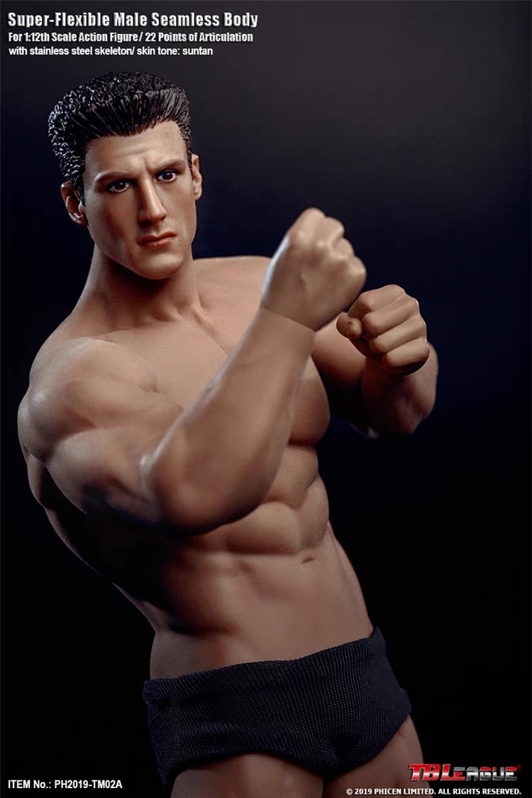TBLeague TM01A TM02A plastic-coated muscular male figure with head sculpture