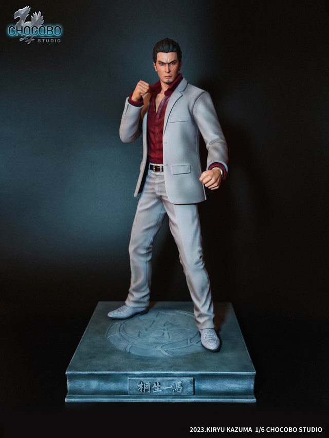 In stock-Yakuza-Kazuma Kiryu White version & blackboard 1/6 statue GK, CHOCOBO studio