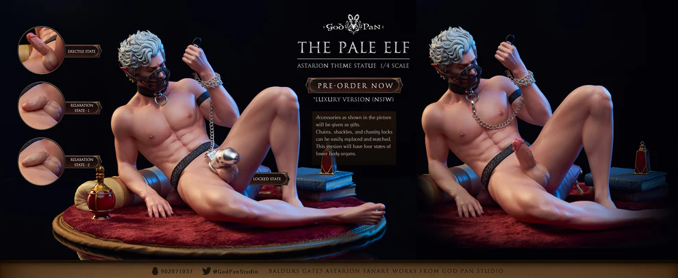 In stock -Baldur's Gate 3 The Pale Elf Astarion Statue(GK) (Adult 18+)-God Pan Studio