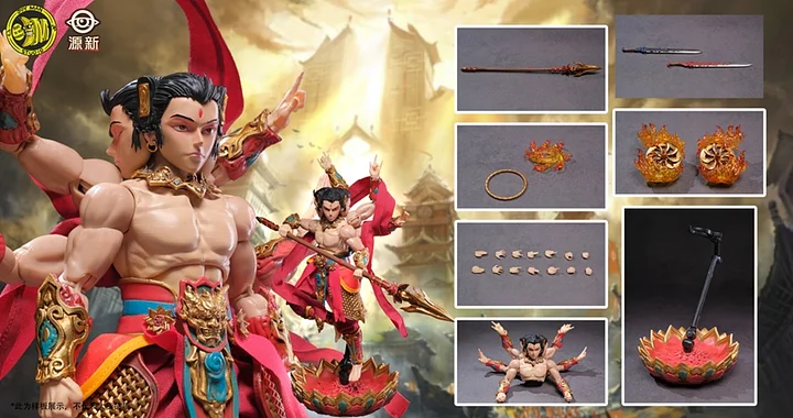 Journey To The West 1/12 Three Altars Sea Assembly Great God Nezha Third Prince Action Figure JX02501 JX02502 -Yuan Xin Studio & JOY MAN Studio -KWII-GK