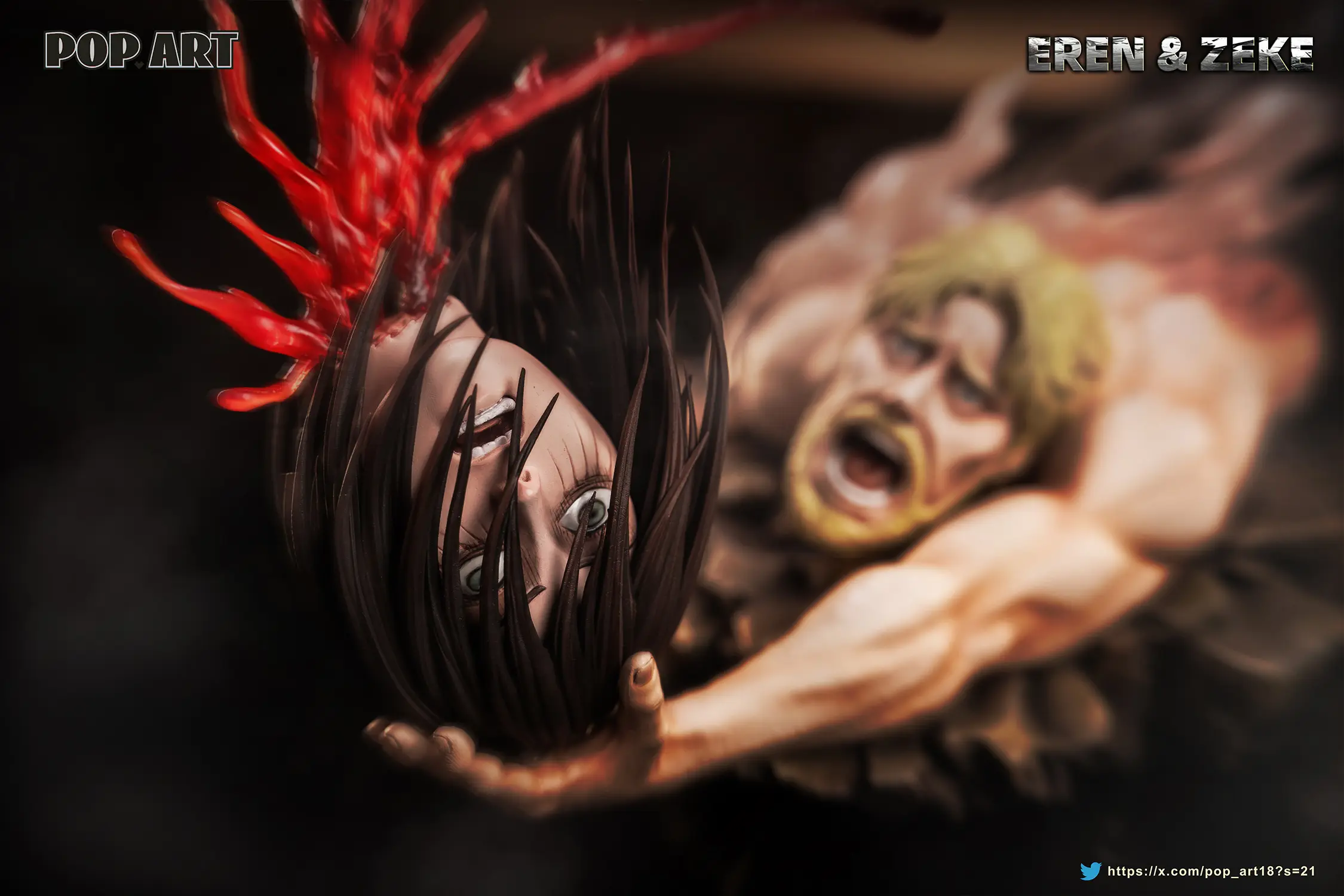 POP.ART Studio - Attack on Titan Catch The Head Eren & Zeke Statue(GK)