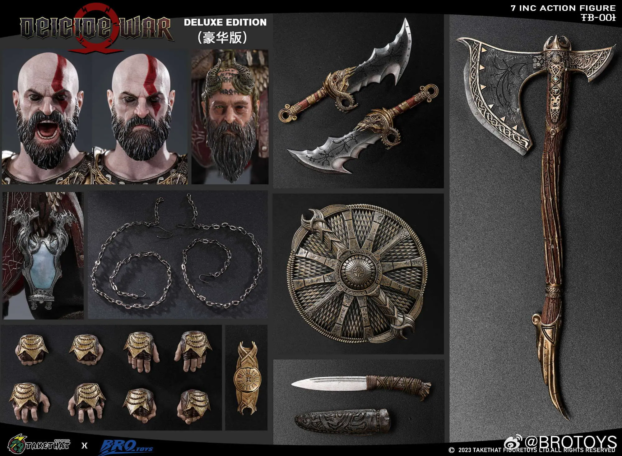 God of War Kratos ACTION FIGURE DEICIDE WAR DELUXE EDITION TB001 -Brotoys Studio & TAKETHAT Studio