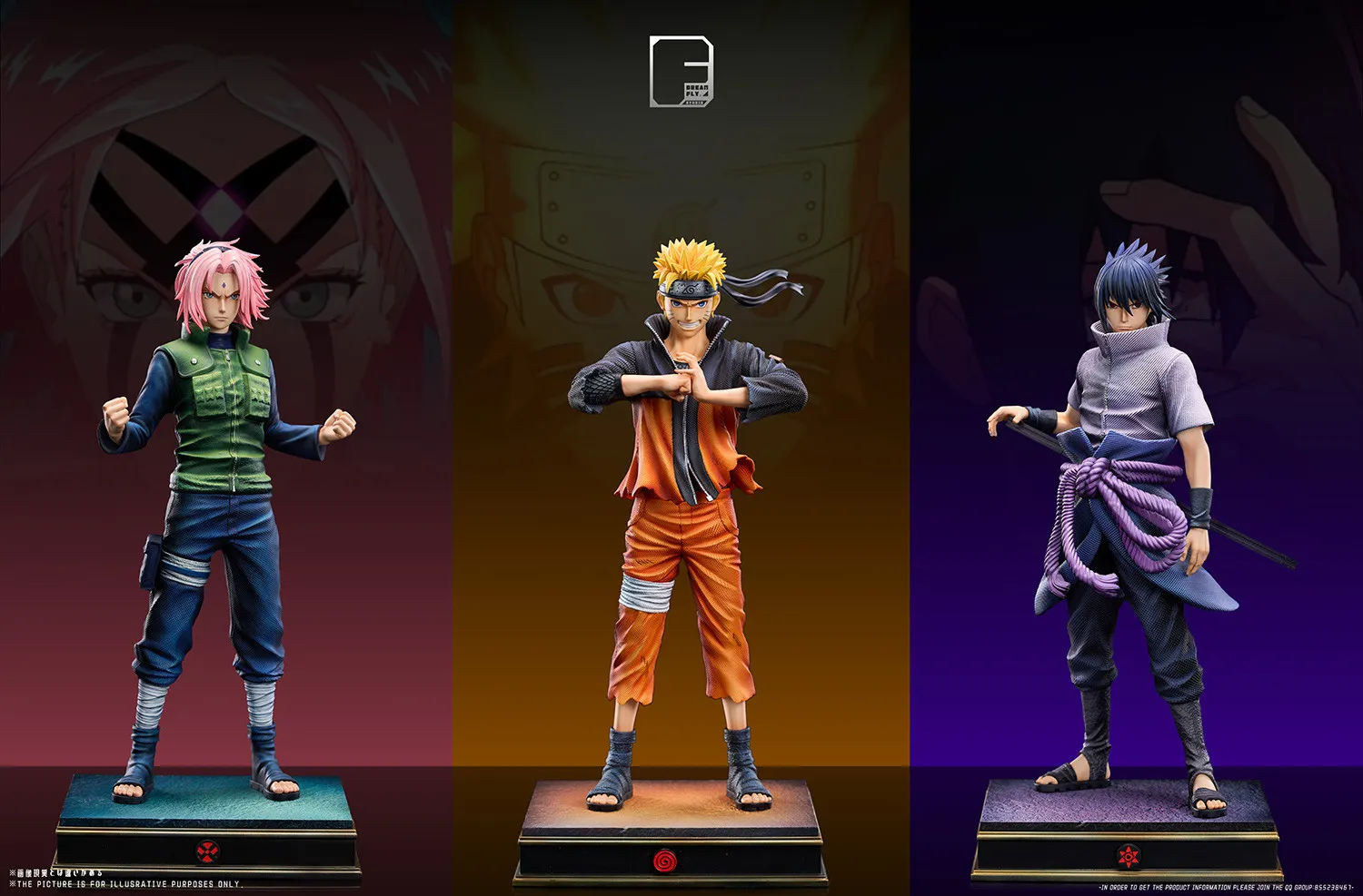 Dream Fly Studio - Team 7 #3  X #4 Sakura X #5 Sasuke  Statue