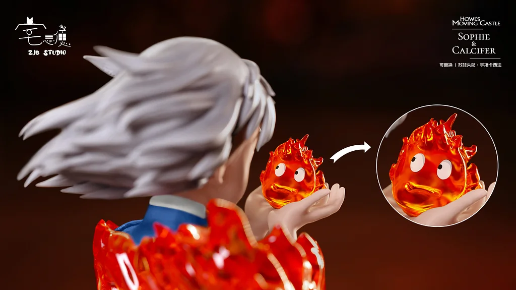 Takkyubin Studio - Howl's Moving Castle - Sophie Hatter X Calcifer Statue
