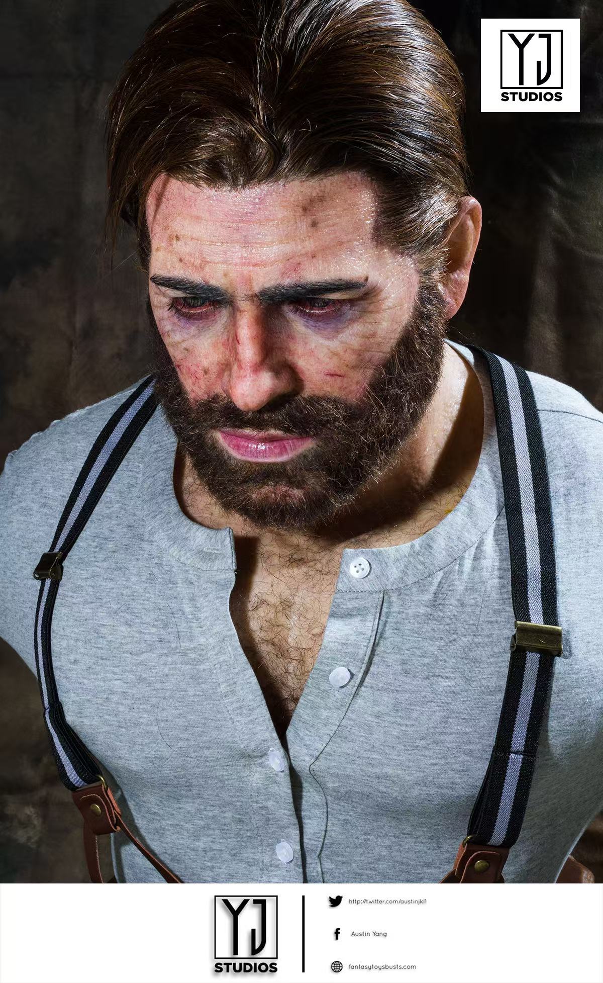 YJ Studio Sick Version Arthur Morgan 1/1 Bust Red Dead Redemption